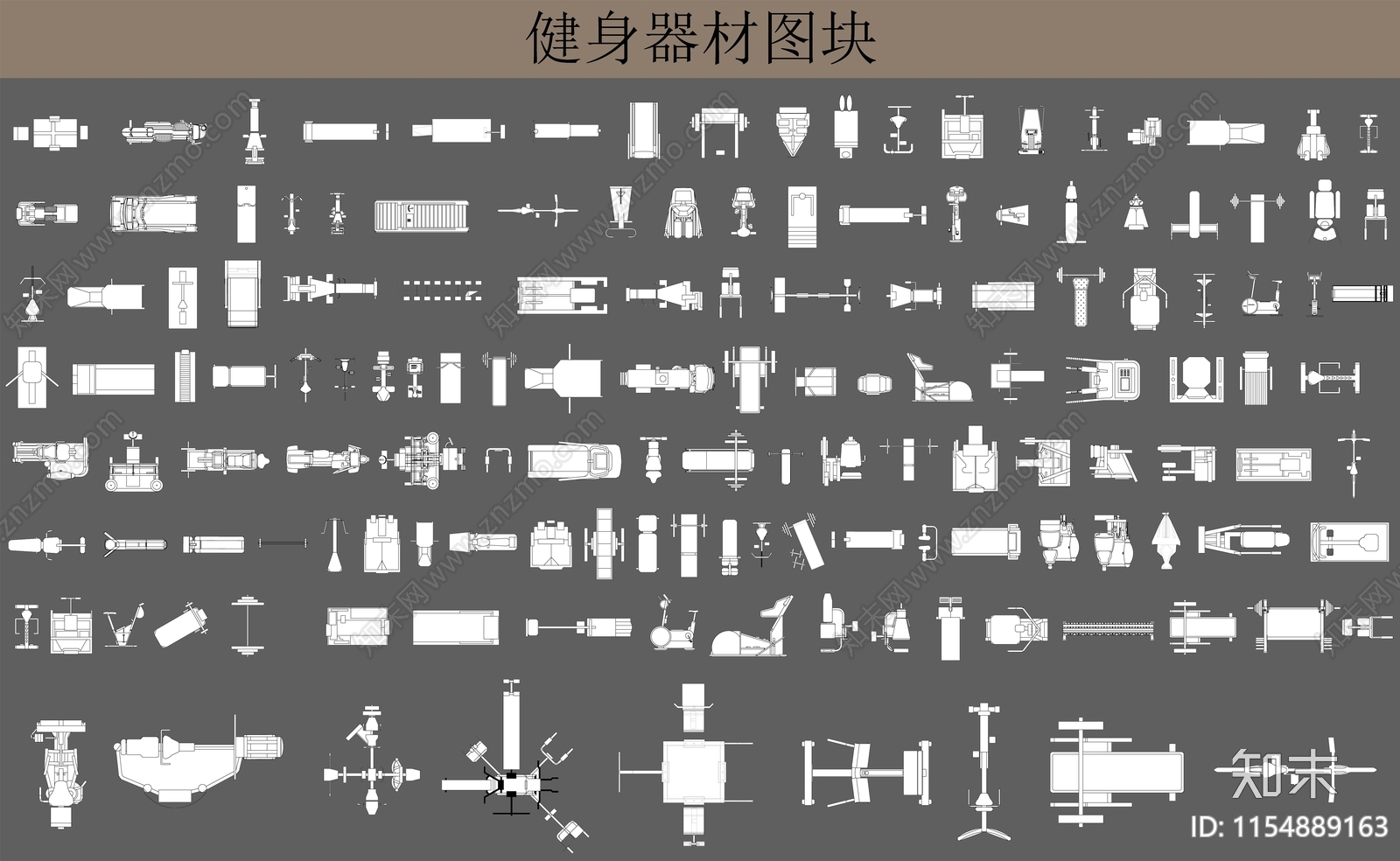 健身器材图块施工图下载【ID:1154889163】