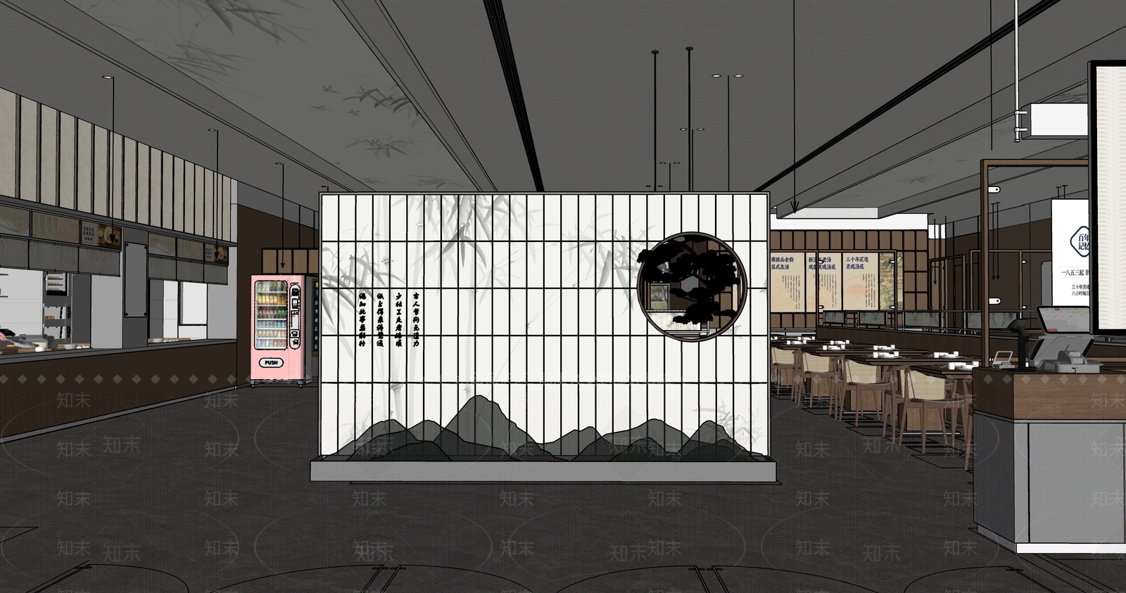 新中式面馆SU模型下载【ID:1154890743】