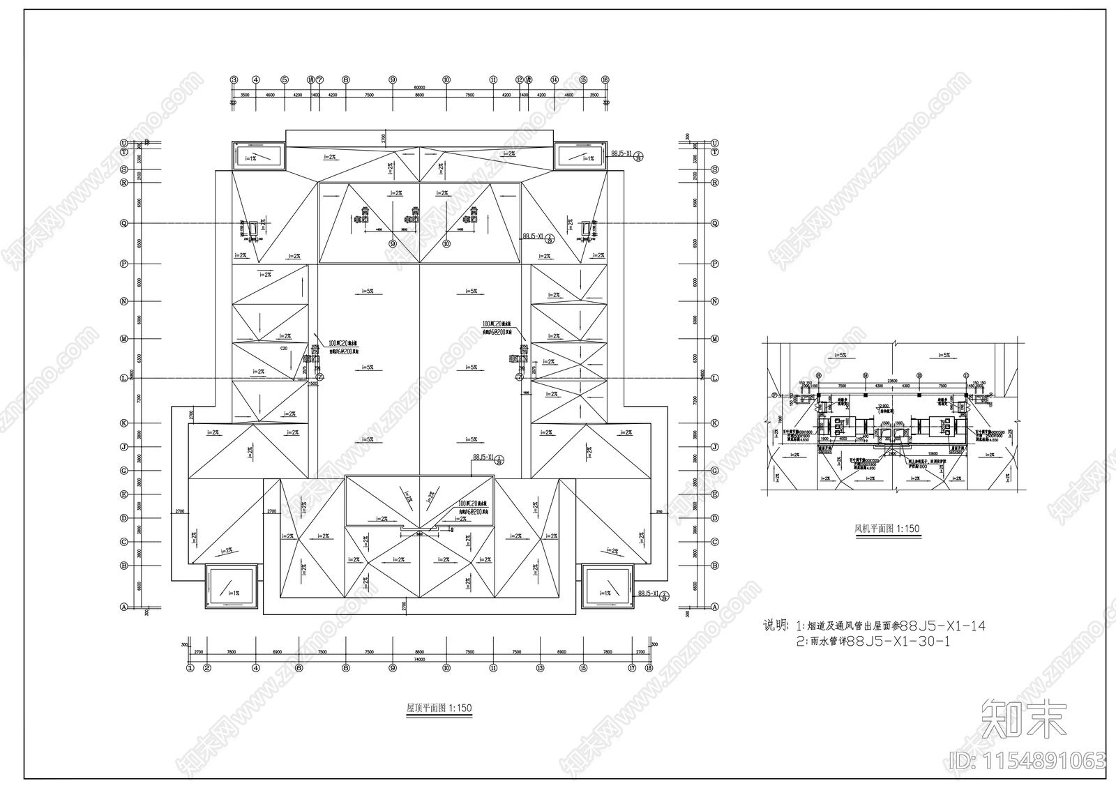 2层框架结构大学小礼堂建筑设cad施工图下载【ID:1154891063】