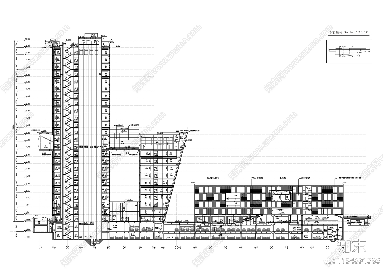 24层国际设计中心建筑施工图下载【ID:1154891366】