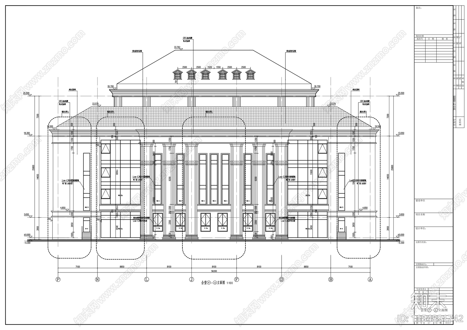 会堂建施施工图下载【ID:1154891742】