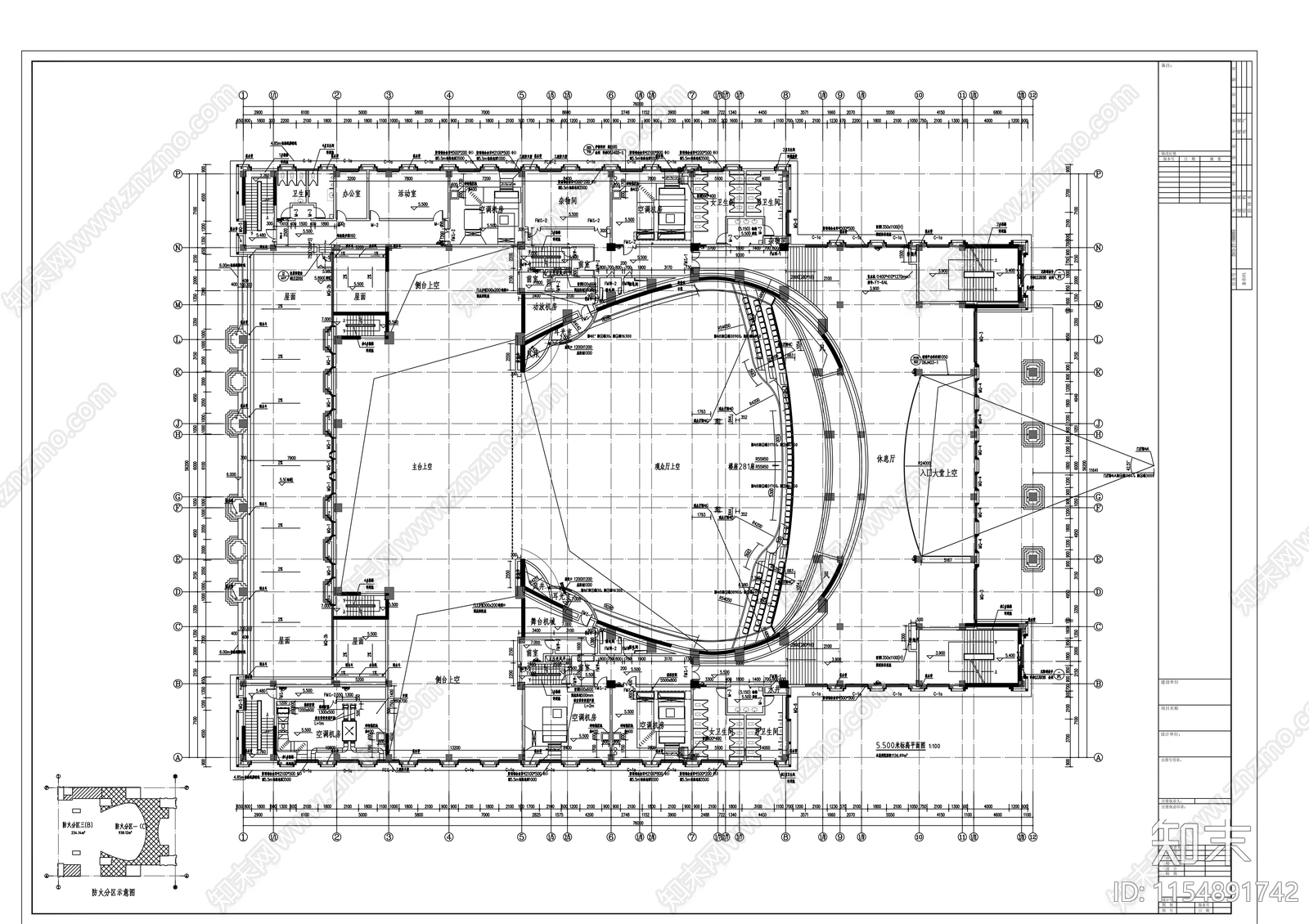 会堂建施施工图下载【ID:1154891742】