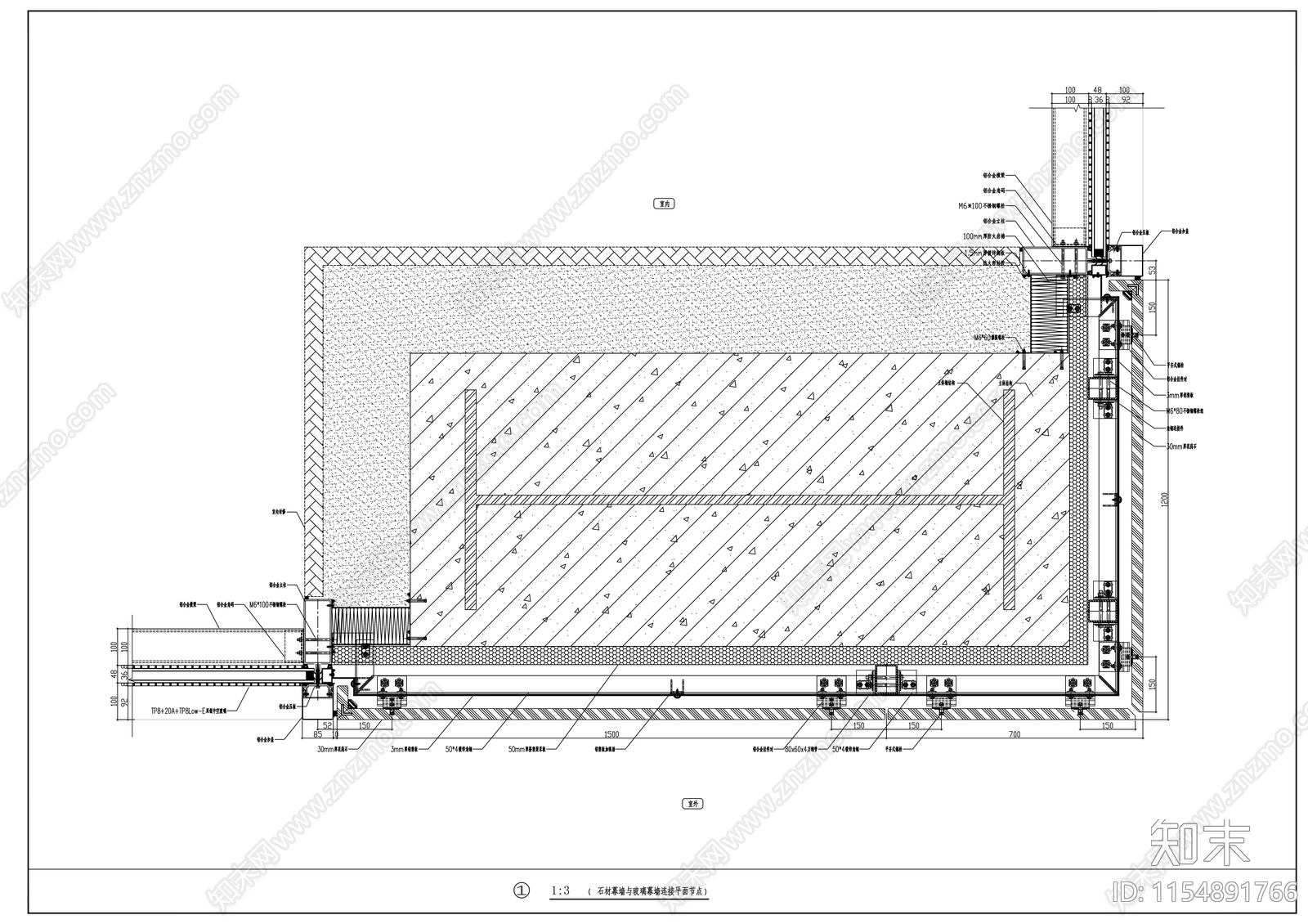 会展中心建筑cad施工图下载【ID:1154891766】