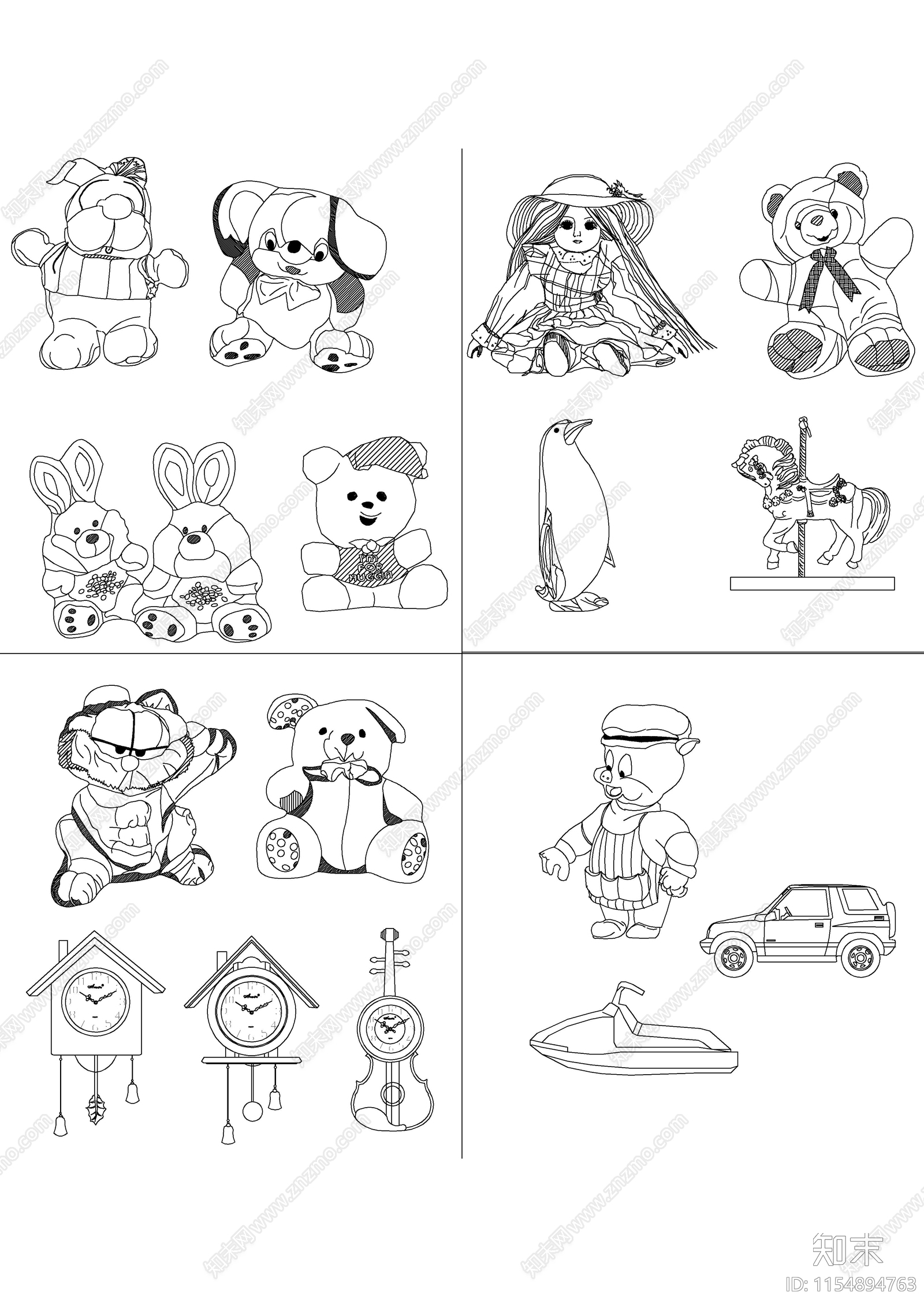 儿童玩具图块施工图下载【ID:1154894763】