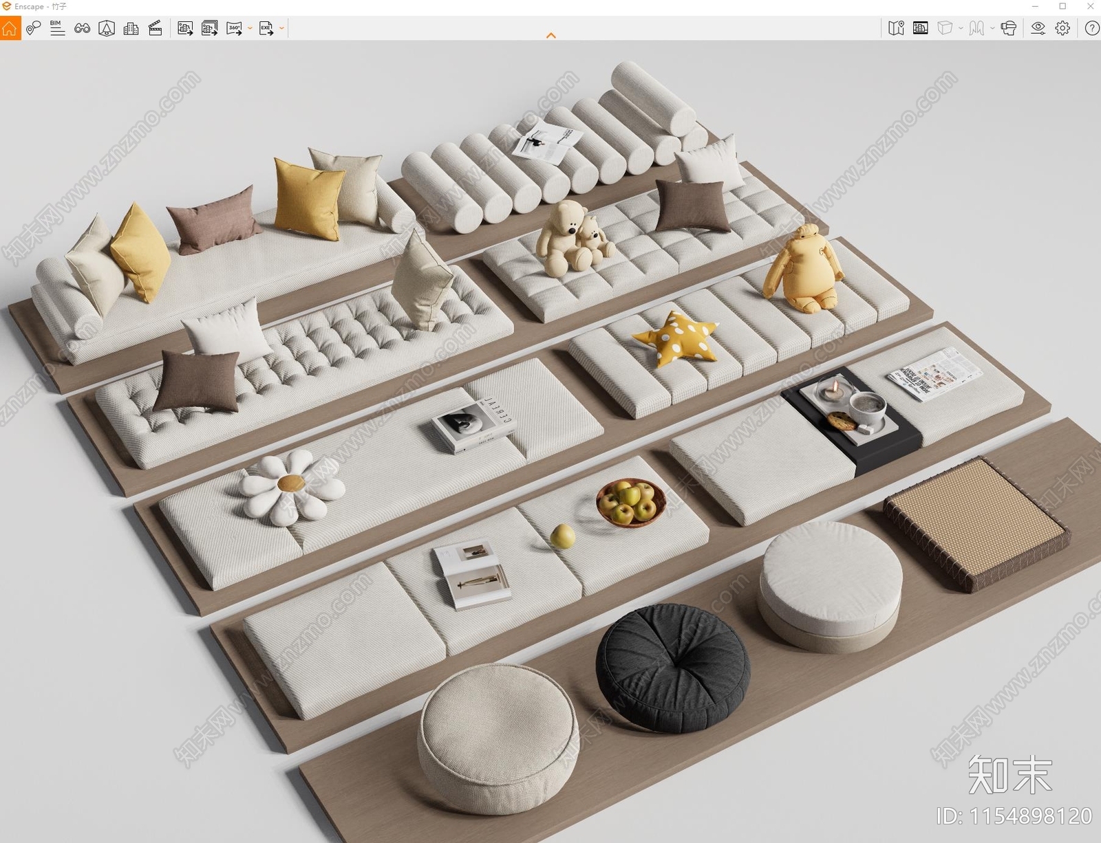 现代坐垫SU模型下载【ID:1154898120】