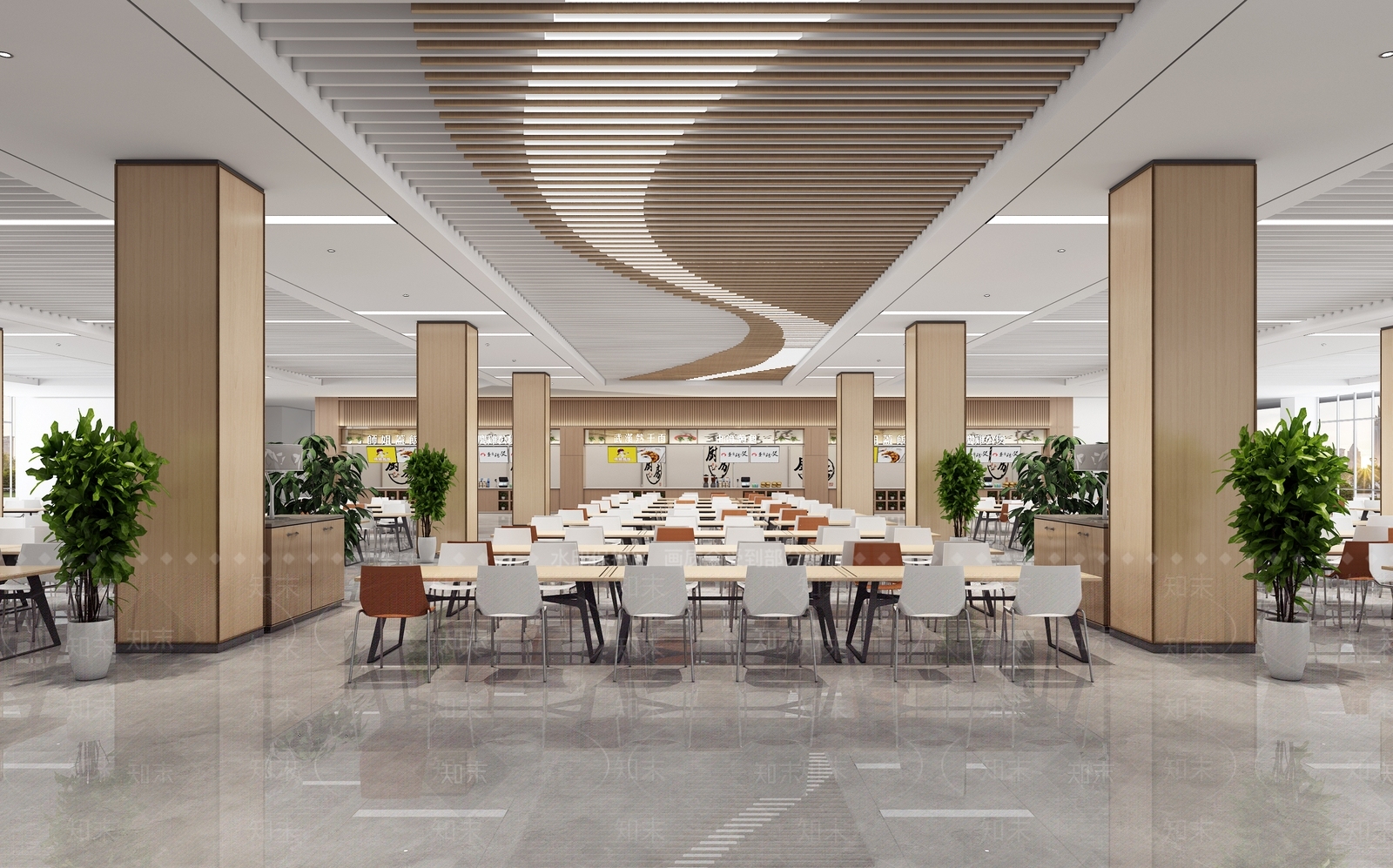 现代食堂3D模型下载【ID:1154901918】