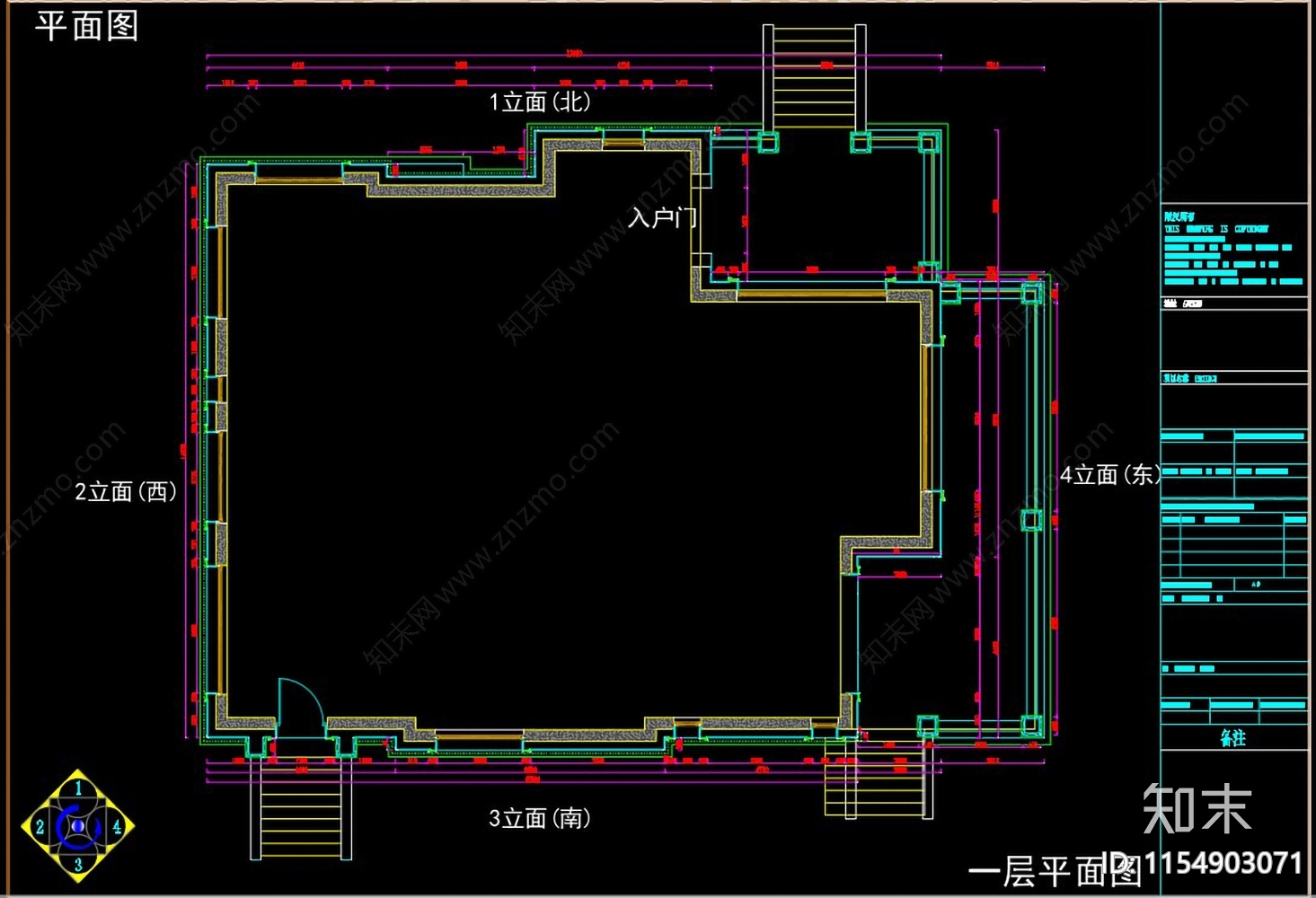 别墅外立面石材干挂下单分拆图cad施工图下载【ID:1154903071】