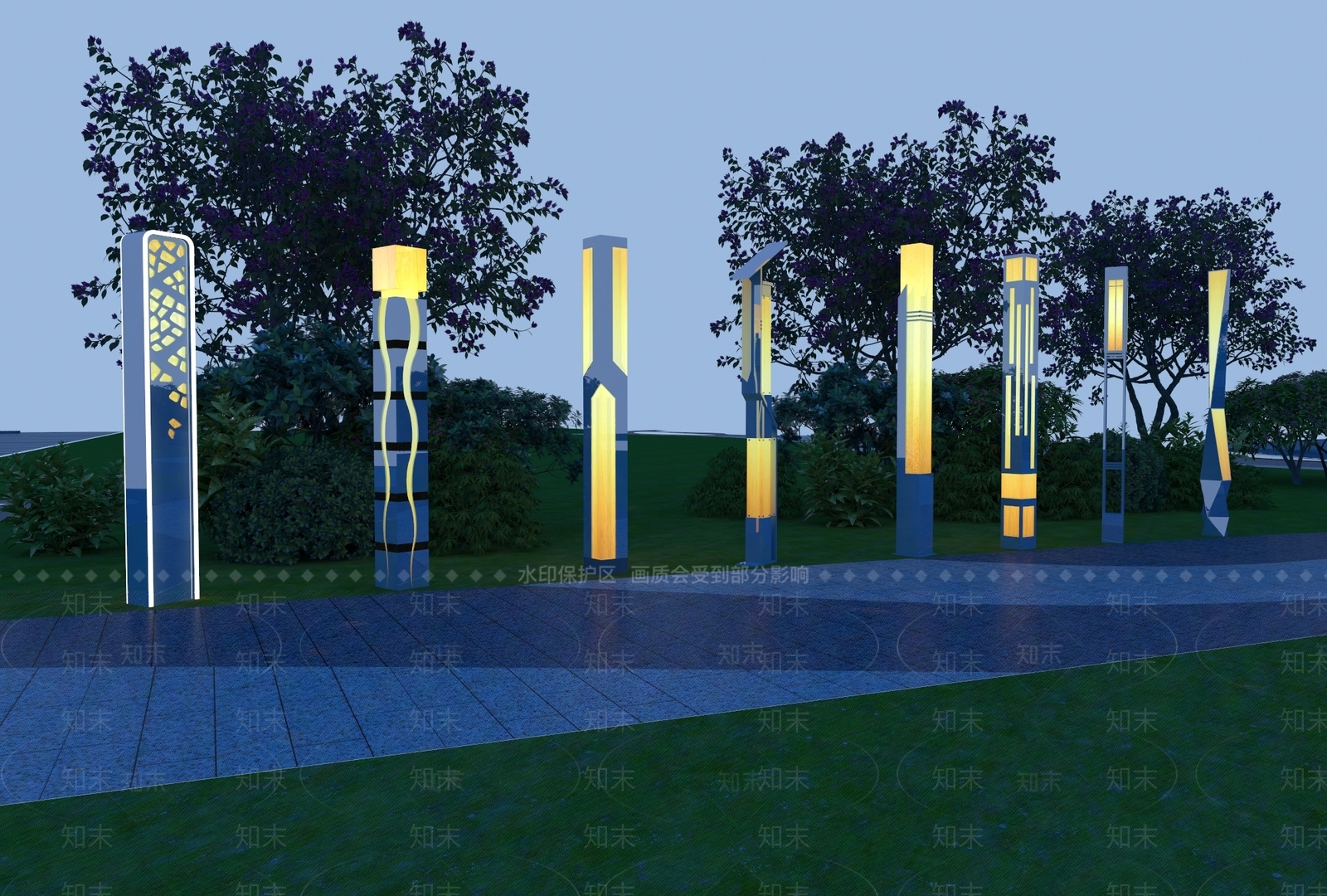 现代路灯3D模型下载【ID:1154971029】
