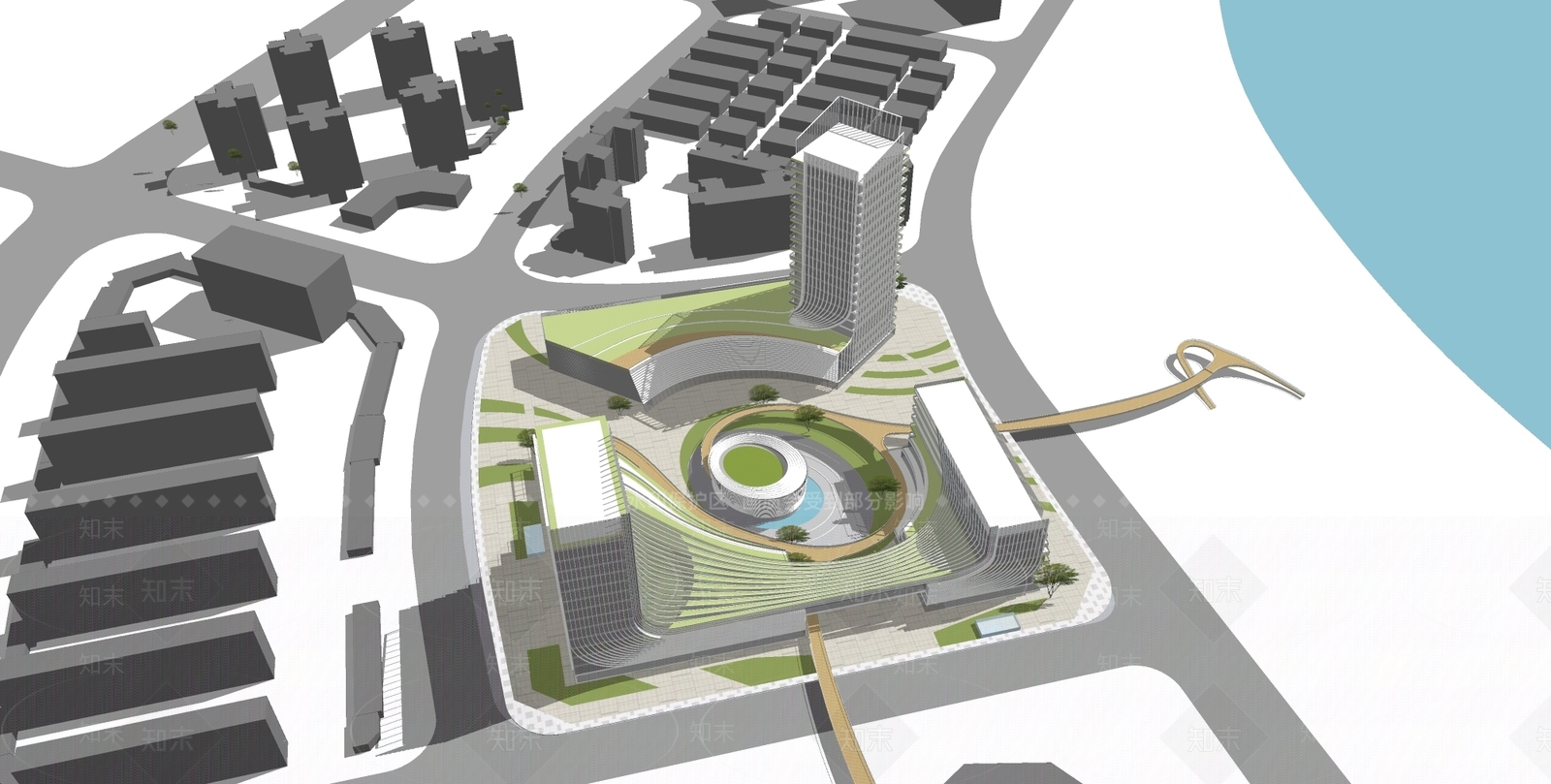 现代传媒中心高层办公楼SU模型下载【ID:1154917026】