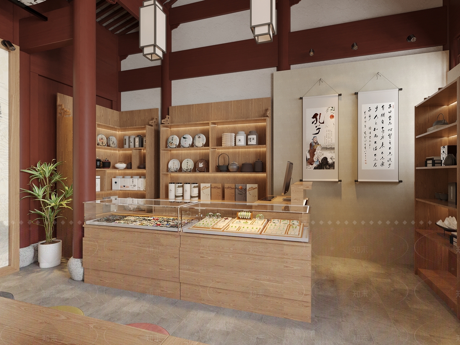 新中式文创店3D模型下载【ID:1154917027】