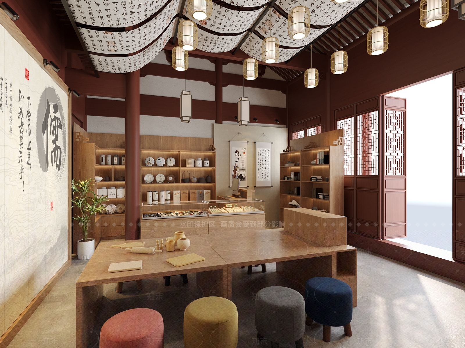 新中式文创店3D模型下载【ID:1154917027】