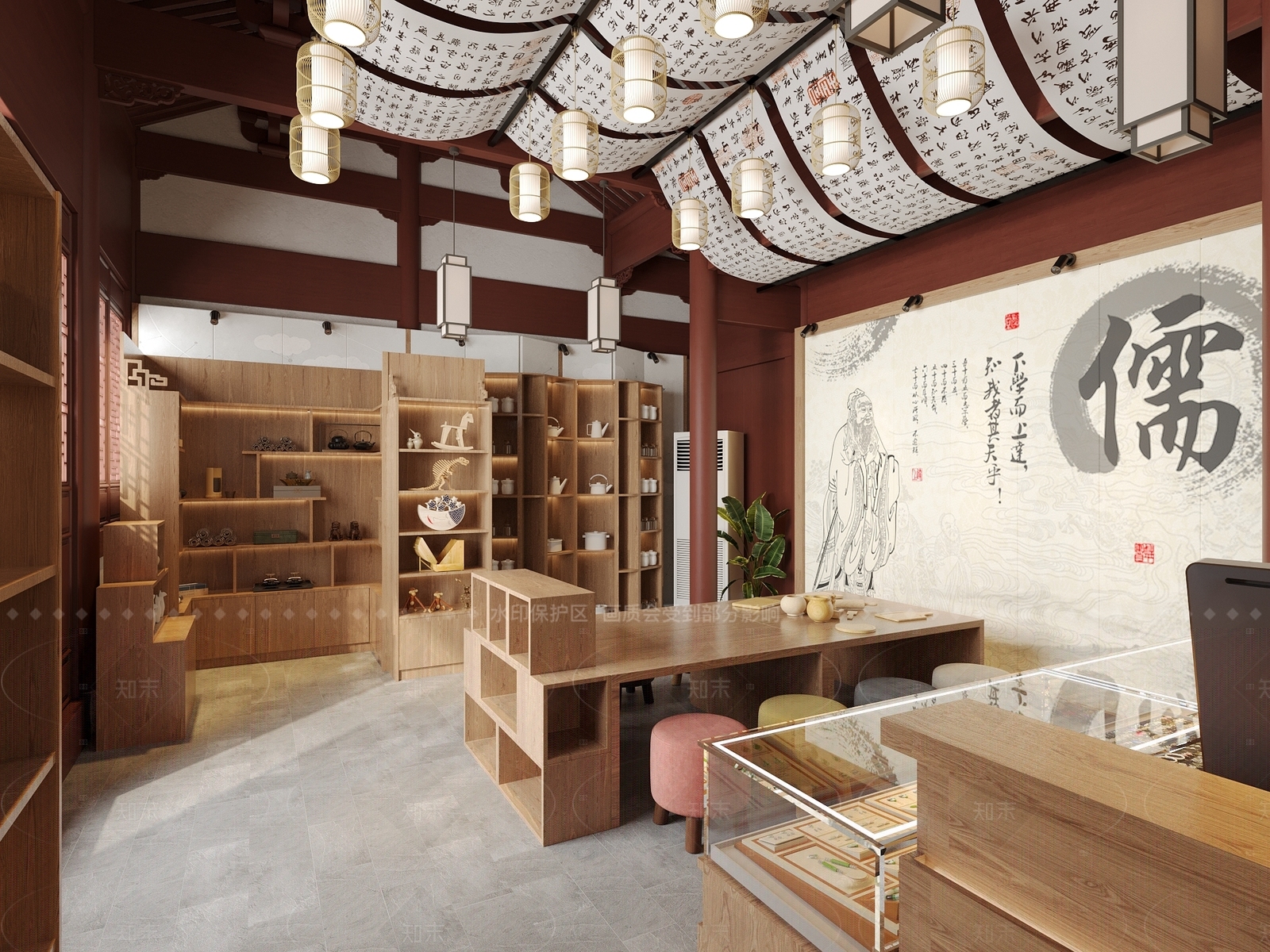 新中式文创店3D模型下载【ID:1154917027】
