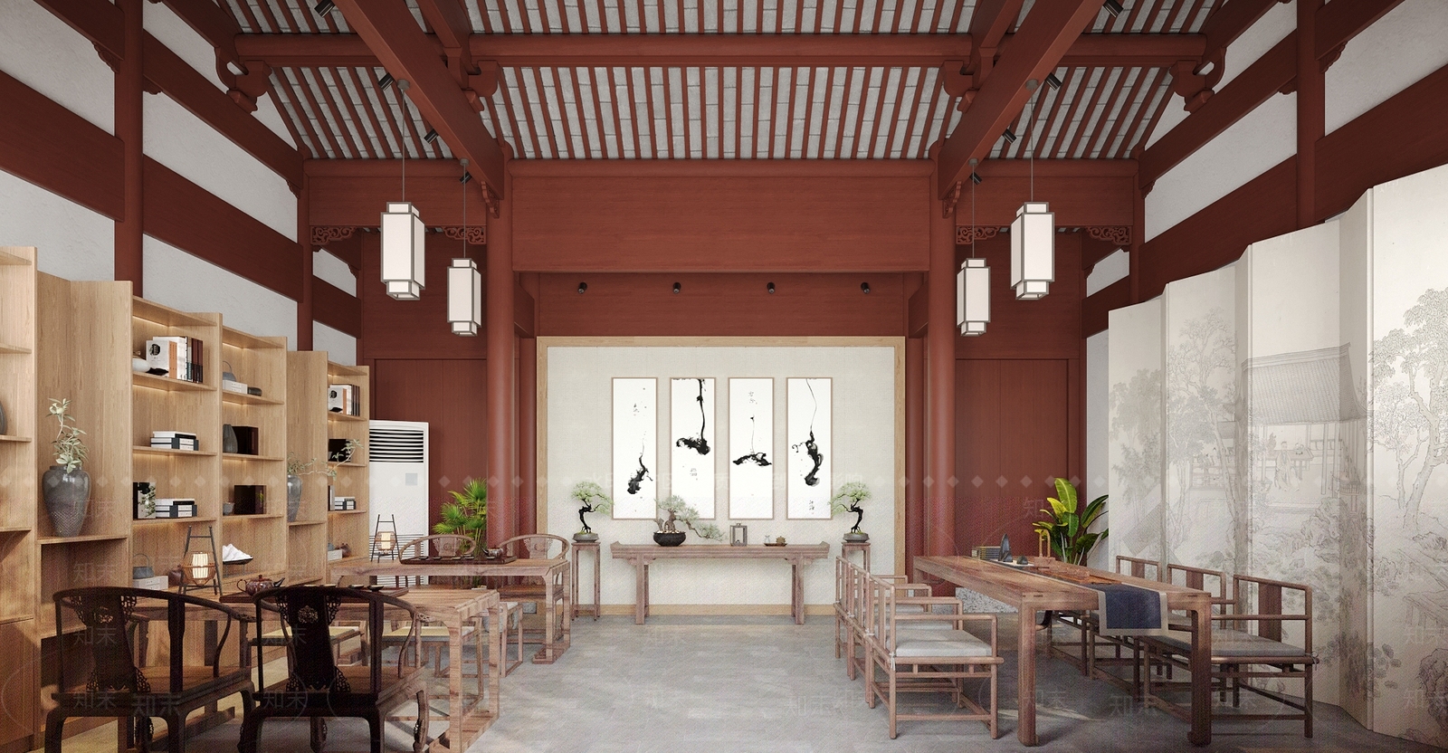 中式茶馆3D模型下载【ID:1154917079】