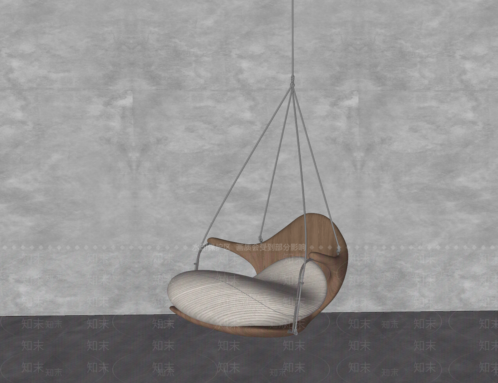 侘寂中古风吊椅SU模型下载【ID:1154917314】