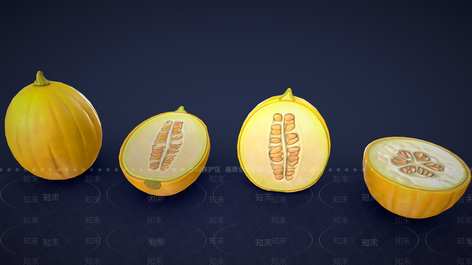 哈密瓜3D模型下载【ID:1154921835】