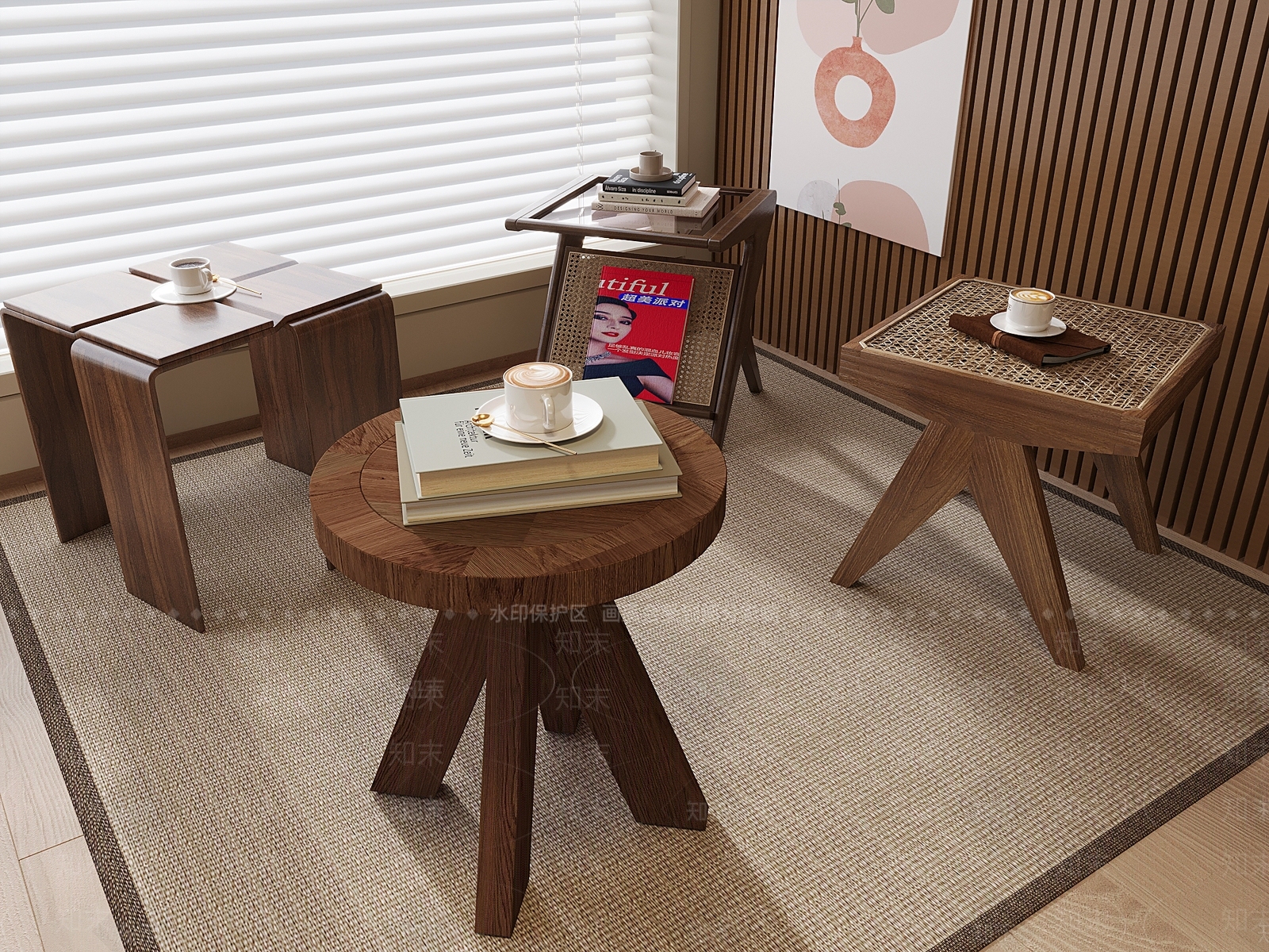 侘寂几类组合3D模型下载【ID:1154926546】