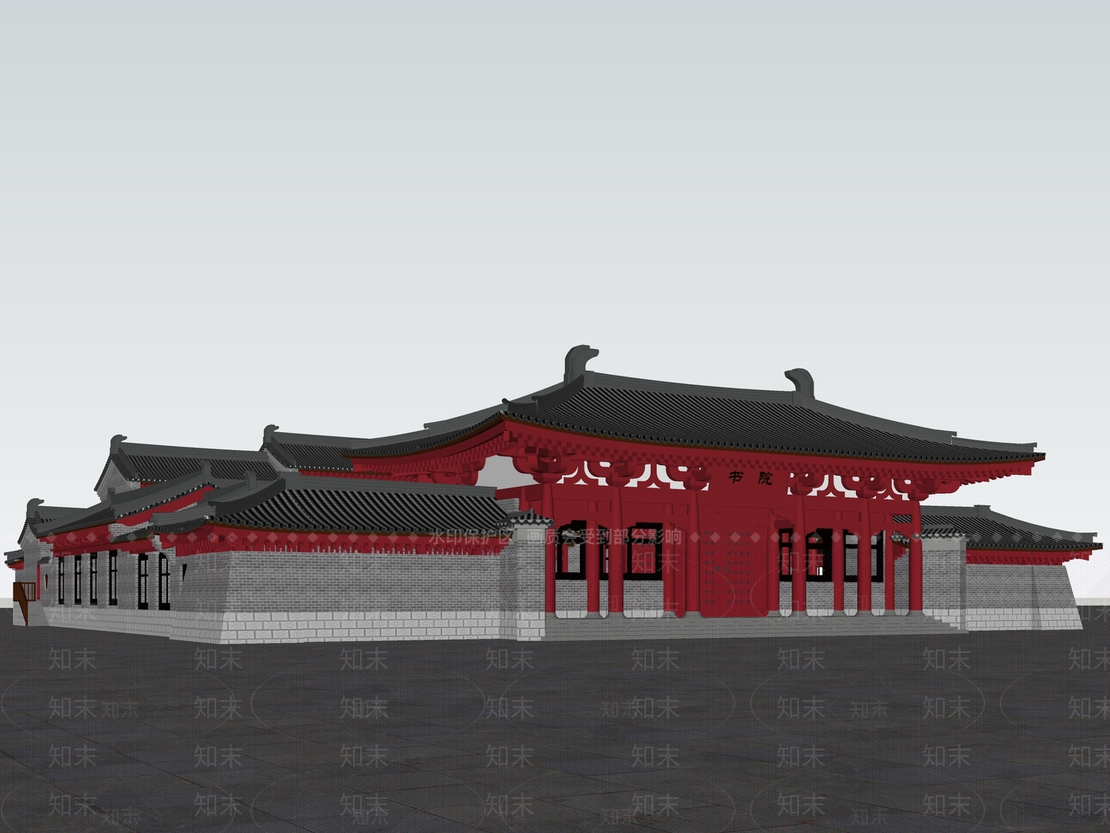 中式书院SU模型下载【ID:1154926578】