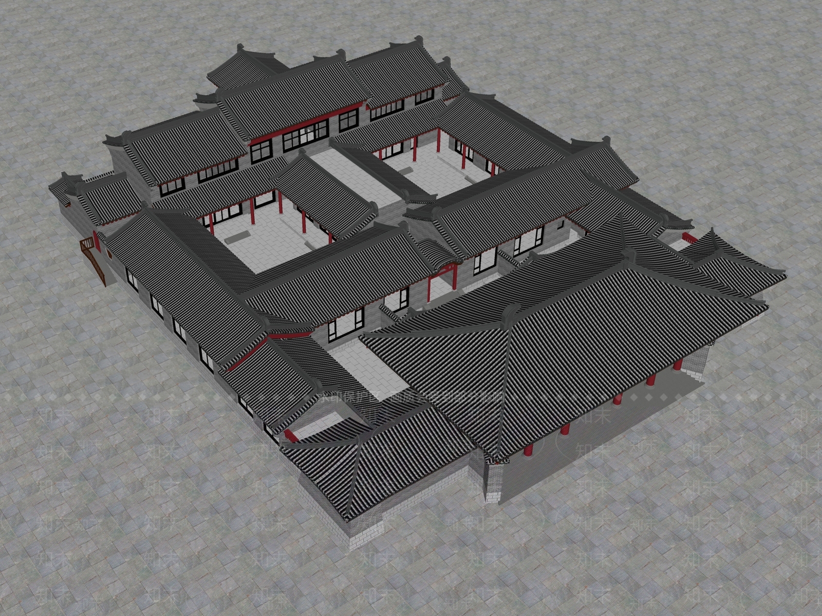 中式书院SU模型下载【ID:1154926578】