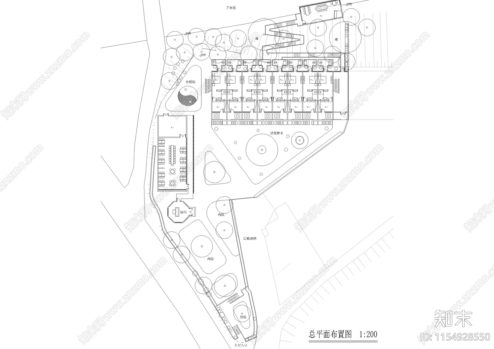 道教主题客房平面图施工图下载【ID:1154928550】