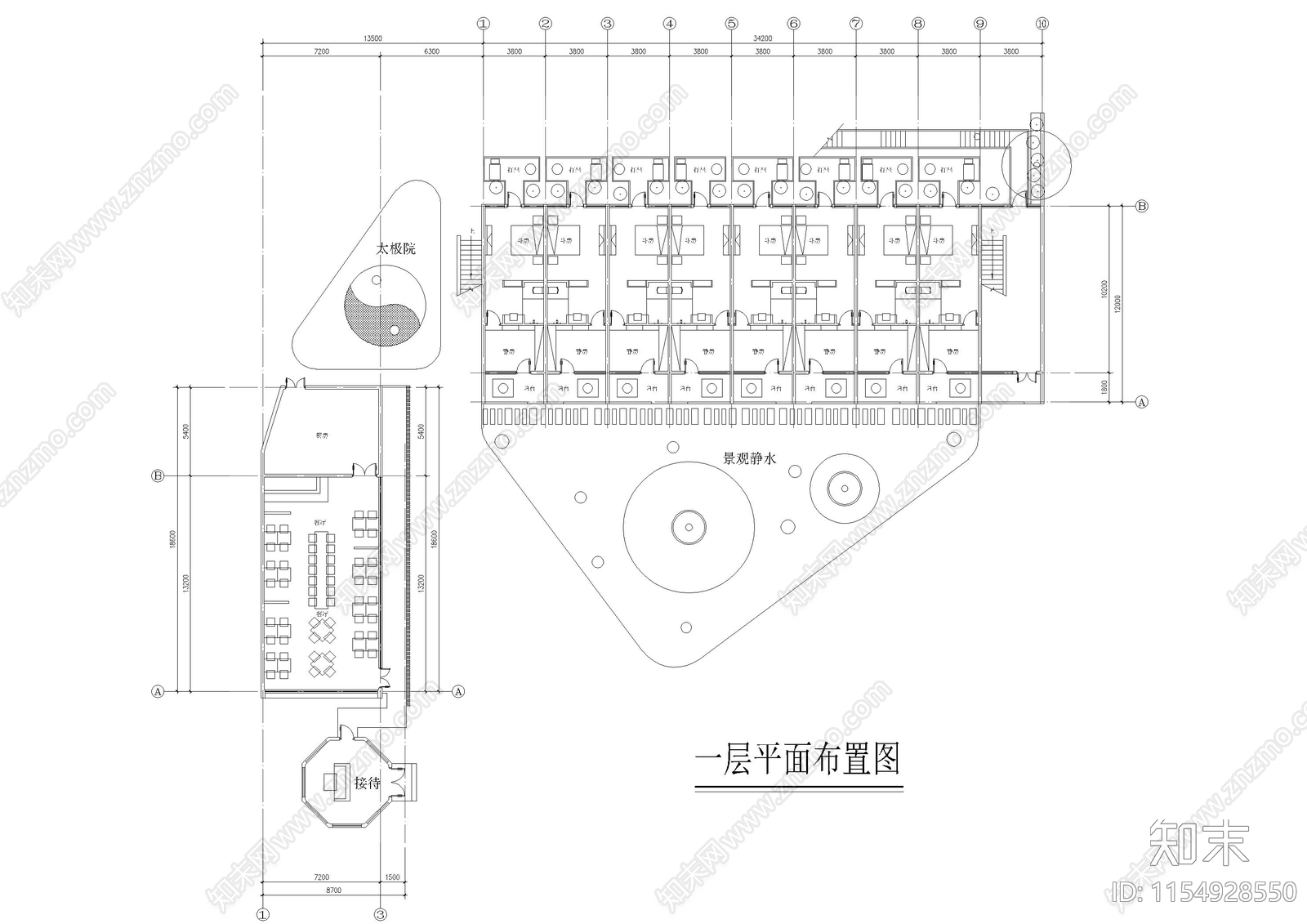 道教主题客房平面图施工图下载【ID:1154928550】