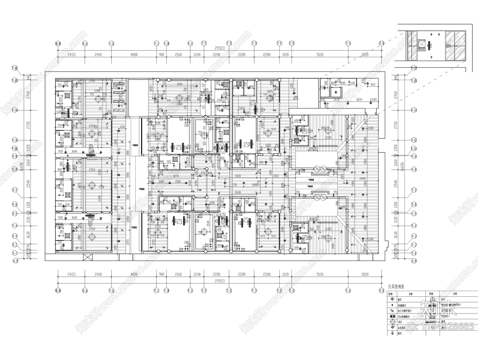 丽江中式民宿酒店客房cad施工图下载【ID:1154928685】