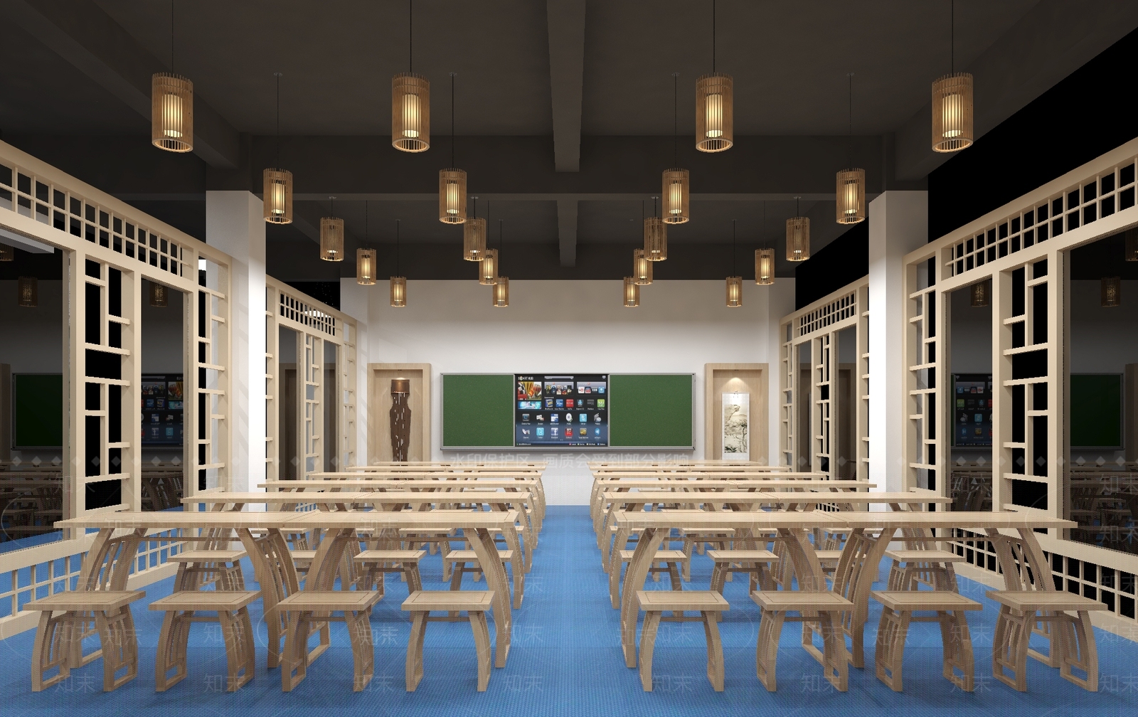 新中式教室3D模型下载【ID:1154930990】