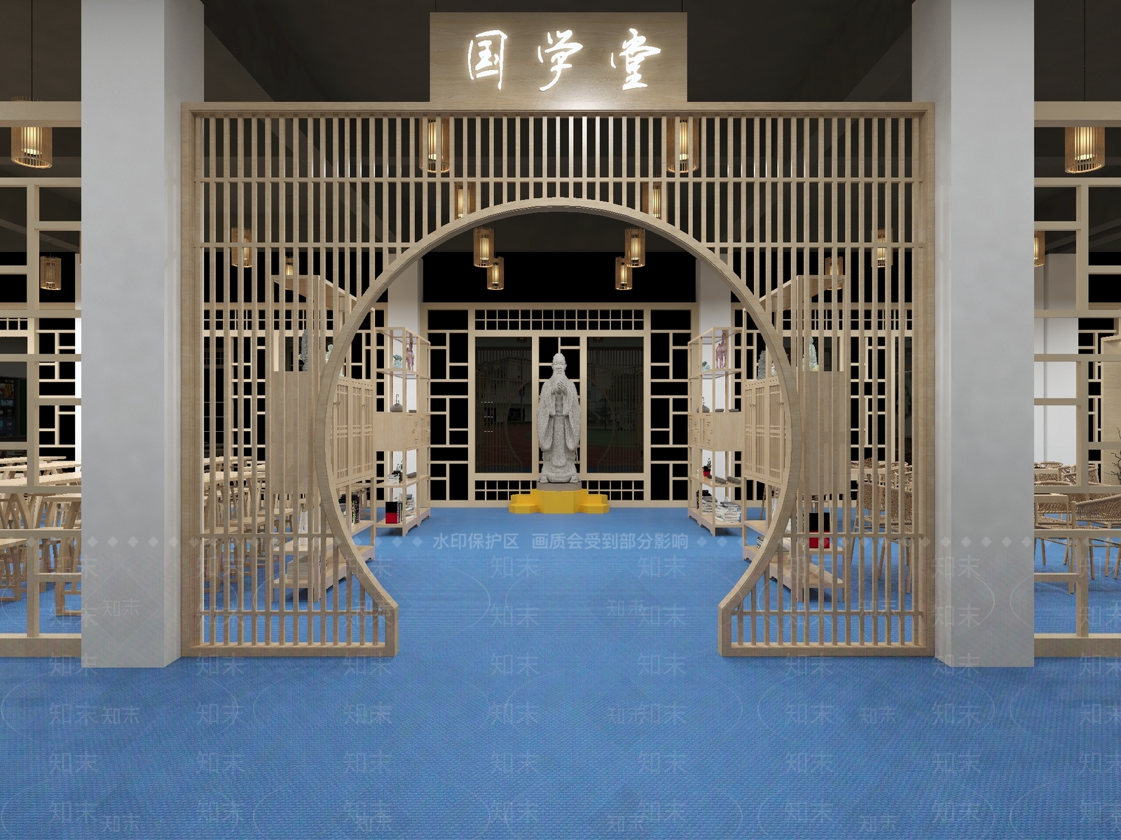 新中式教室3D模型下载【ID:1154930990】