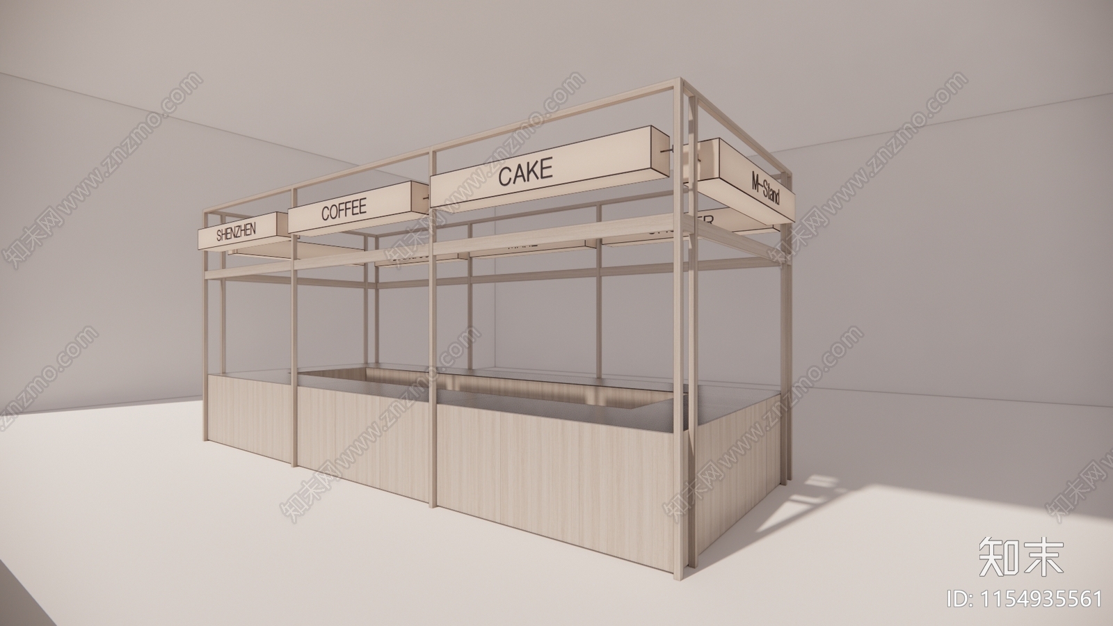 现代咖啡吧台SU模型下载【ID:1154935561】