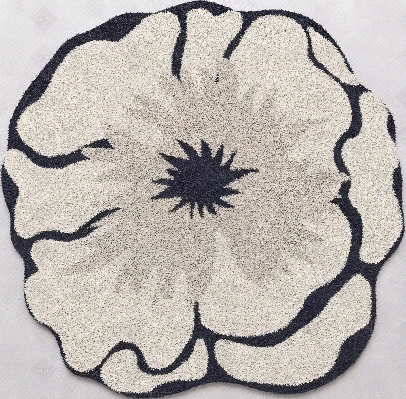 异形地毯仿羊绒加厚花朵地垫贴图下载【ID:1154941702】