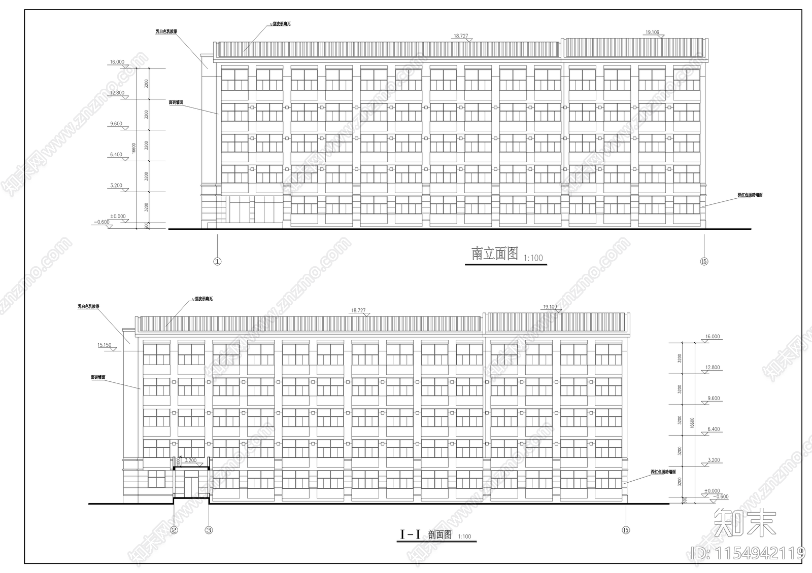 学生宿舍建筑图cad施工图下载【ID:1154942119】