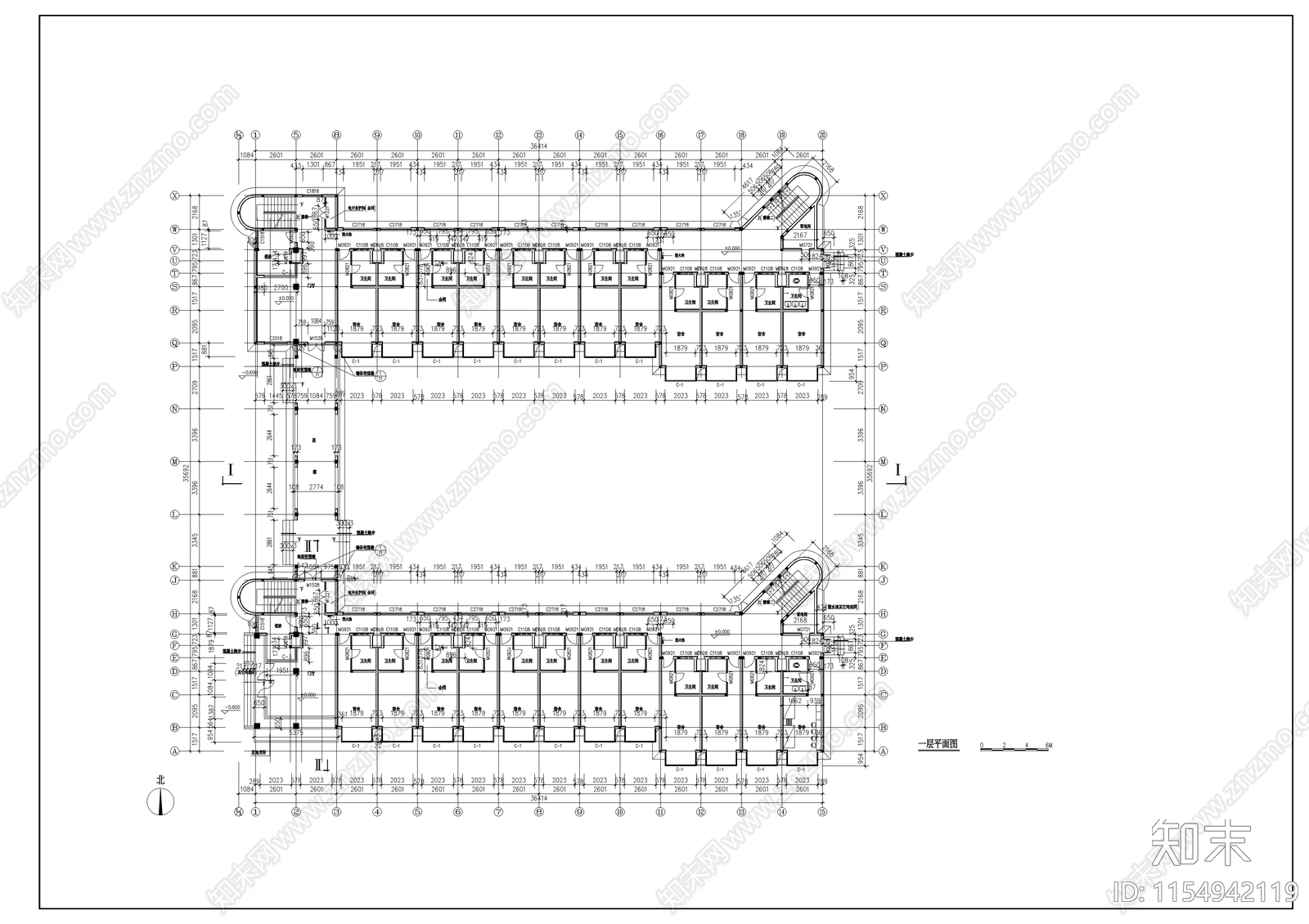 学生宿舍建筑图cad施工图下载【ID:1154942119】