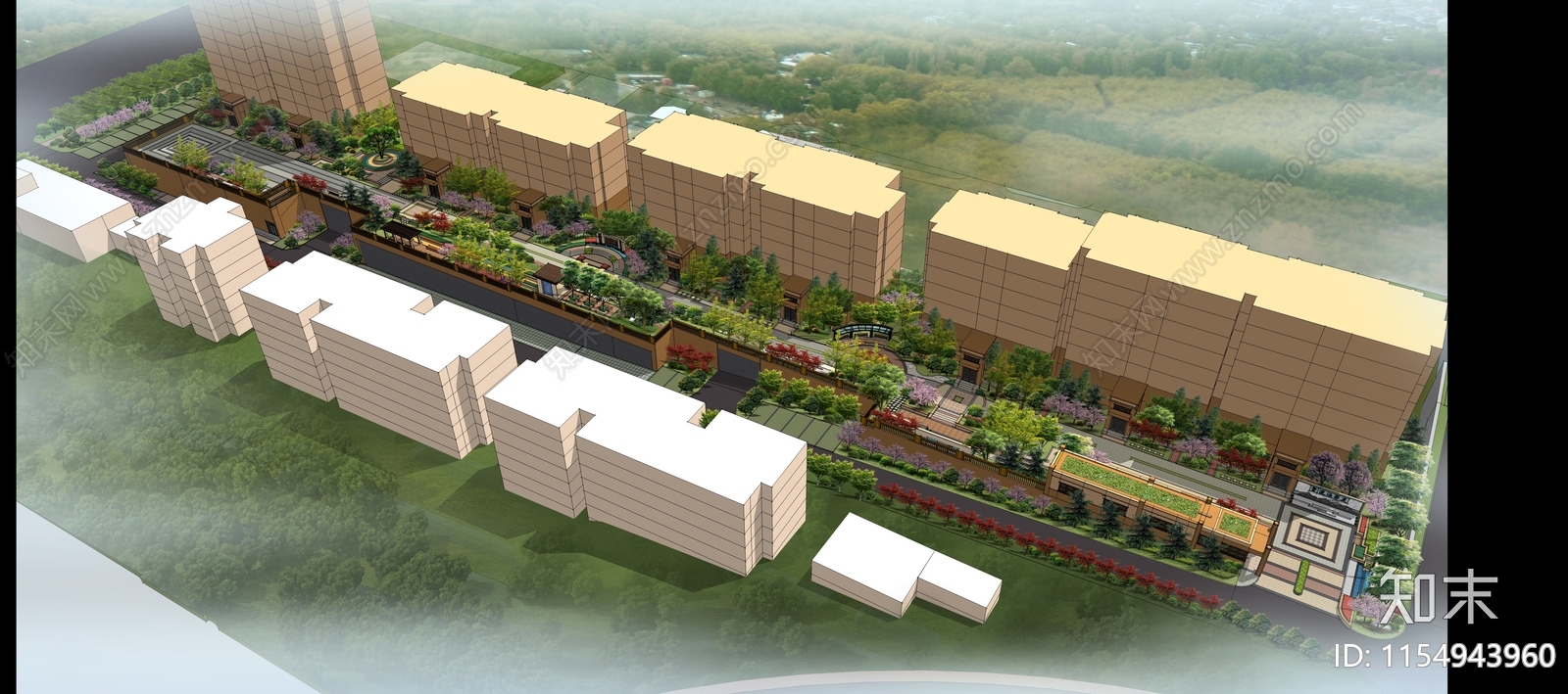 住宅小区园林景观设计总平面图施工图下载【ID:1154943960】