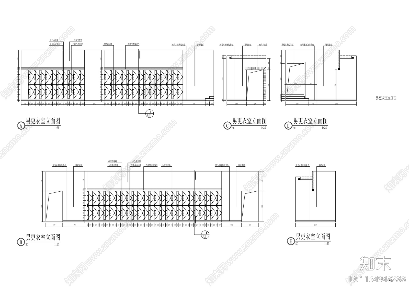 酒店桑拿游泳cad施工图下载【ID:1154943238】