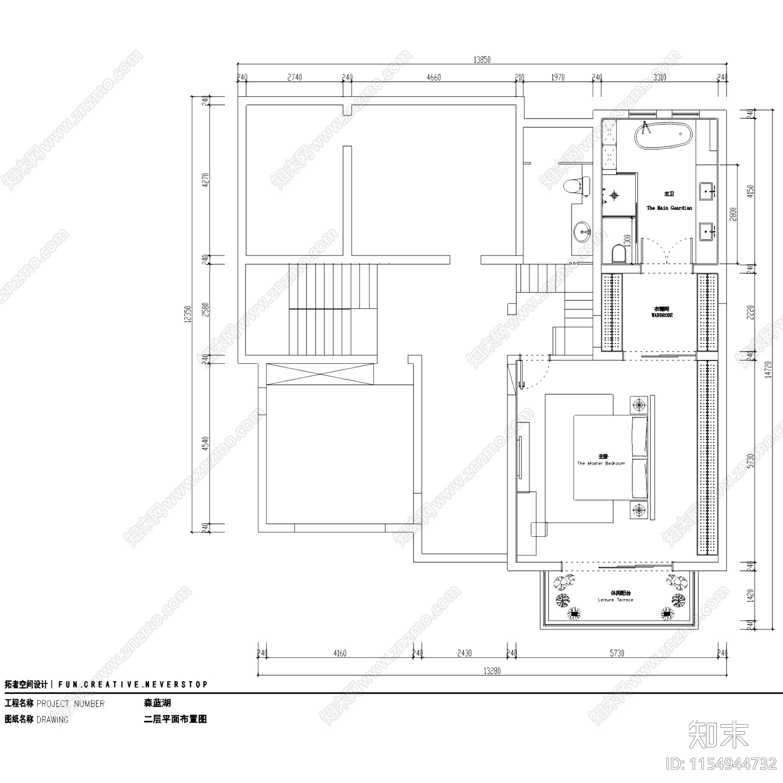 奶油简约山东森蓝湖二层别墅室内家装cad施工图下载【ID:1154944732】