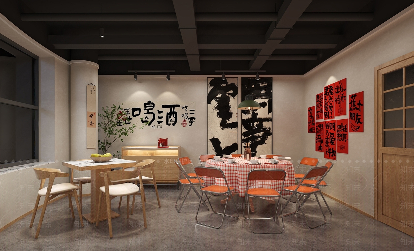 新中式包厢SU模型下载【ID:1154945864】