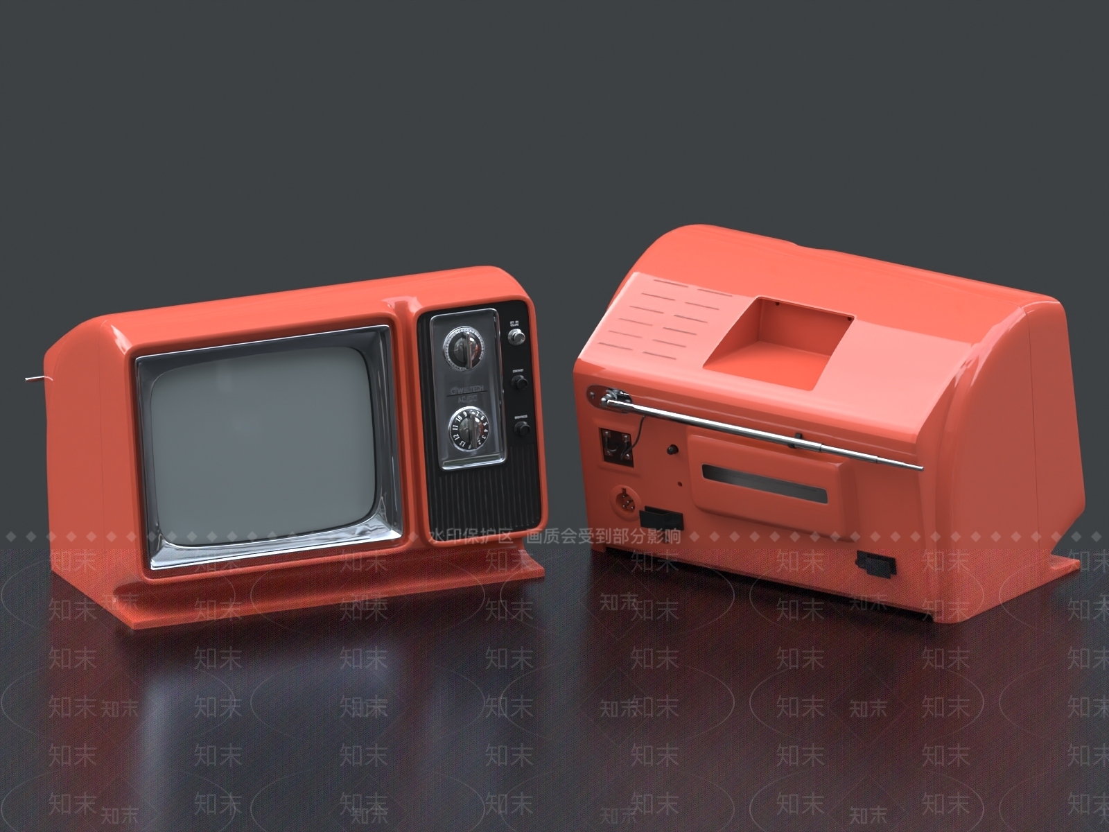 复古电视机3D模型下载【ID:1154952783】