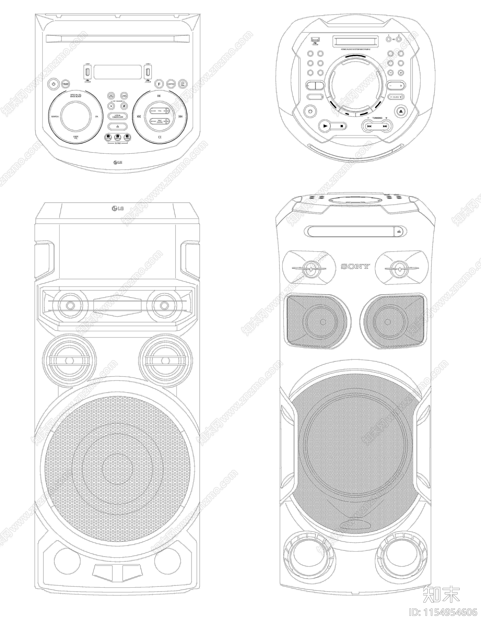 音频塔图库cad施工图下载【ID:1154954606】