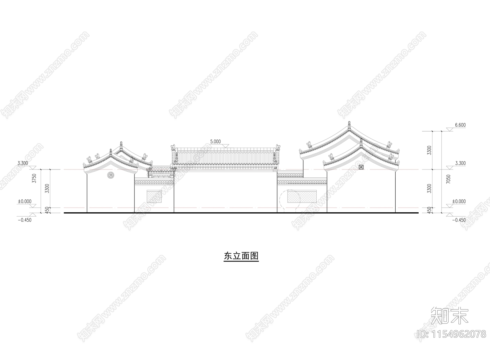 中式合院图纸和效果图施工图下载【ID:1154962078】