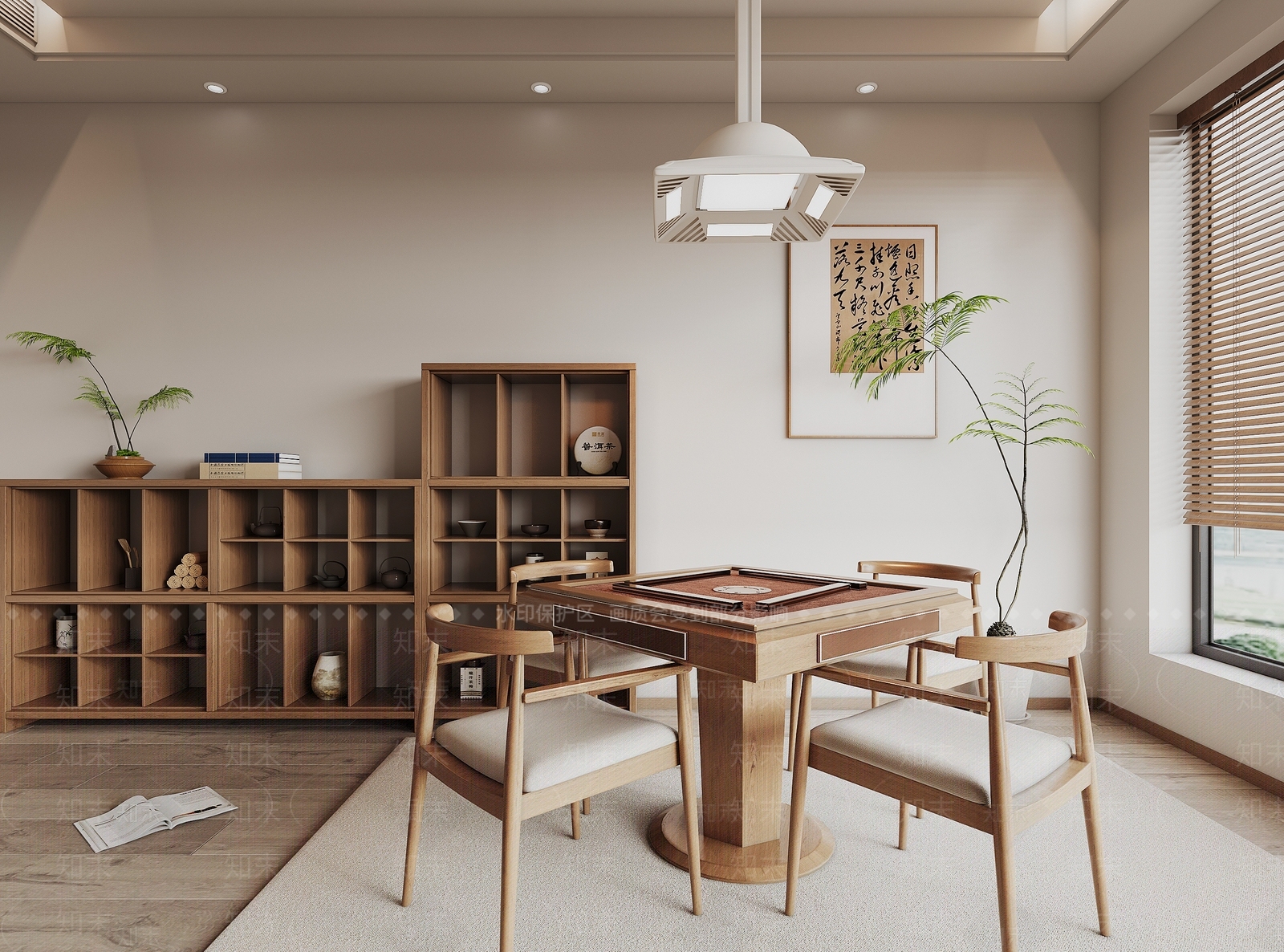新中式棋牌室SU模型下载【ID:1154962052】