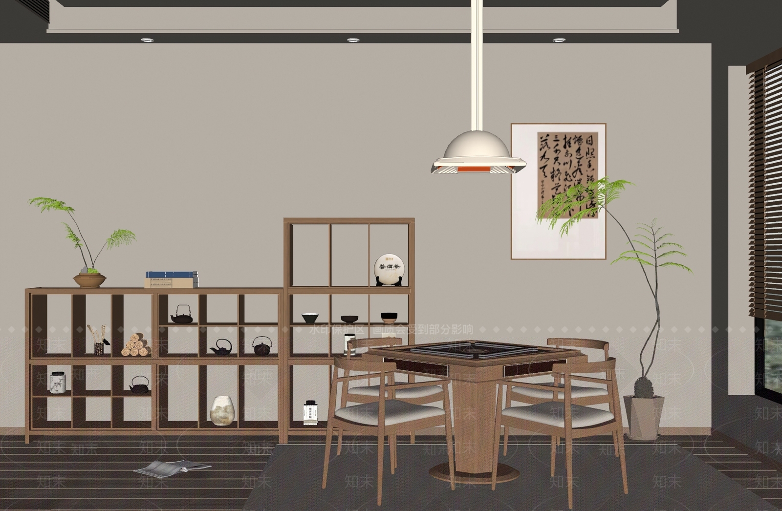新中式棋牌室SU模型下载【ID:1154962052】