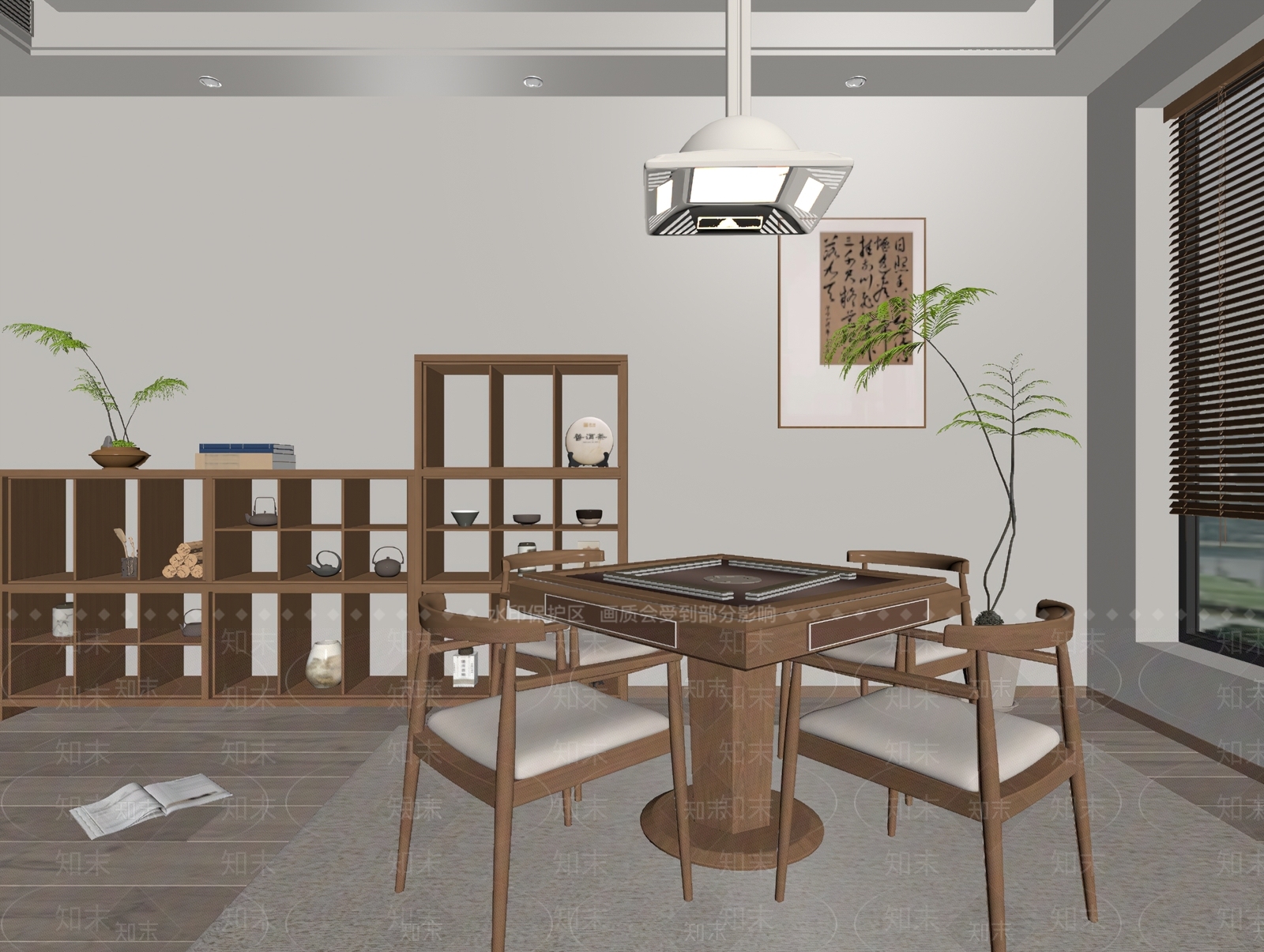 新中式棋牌室SU模型下载【ID:1154962052】