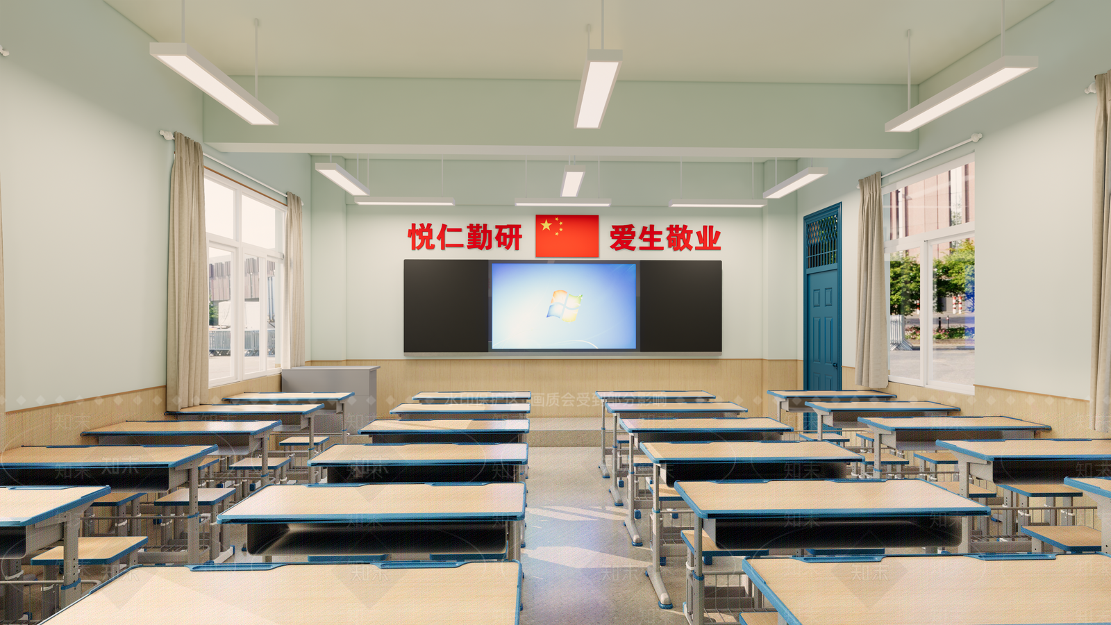 现代学校教室SU模型下载【ID:1154962507】