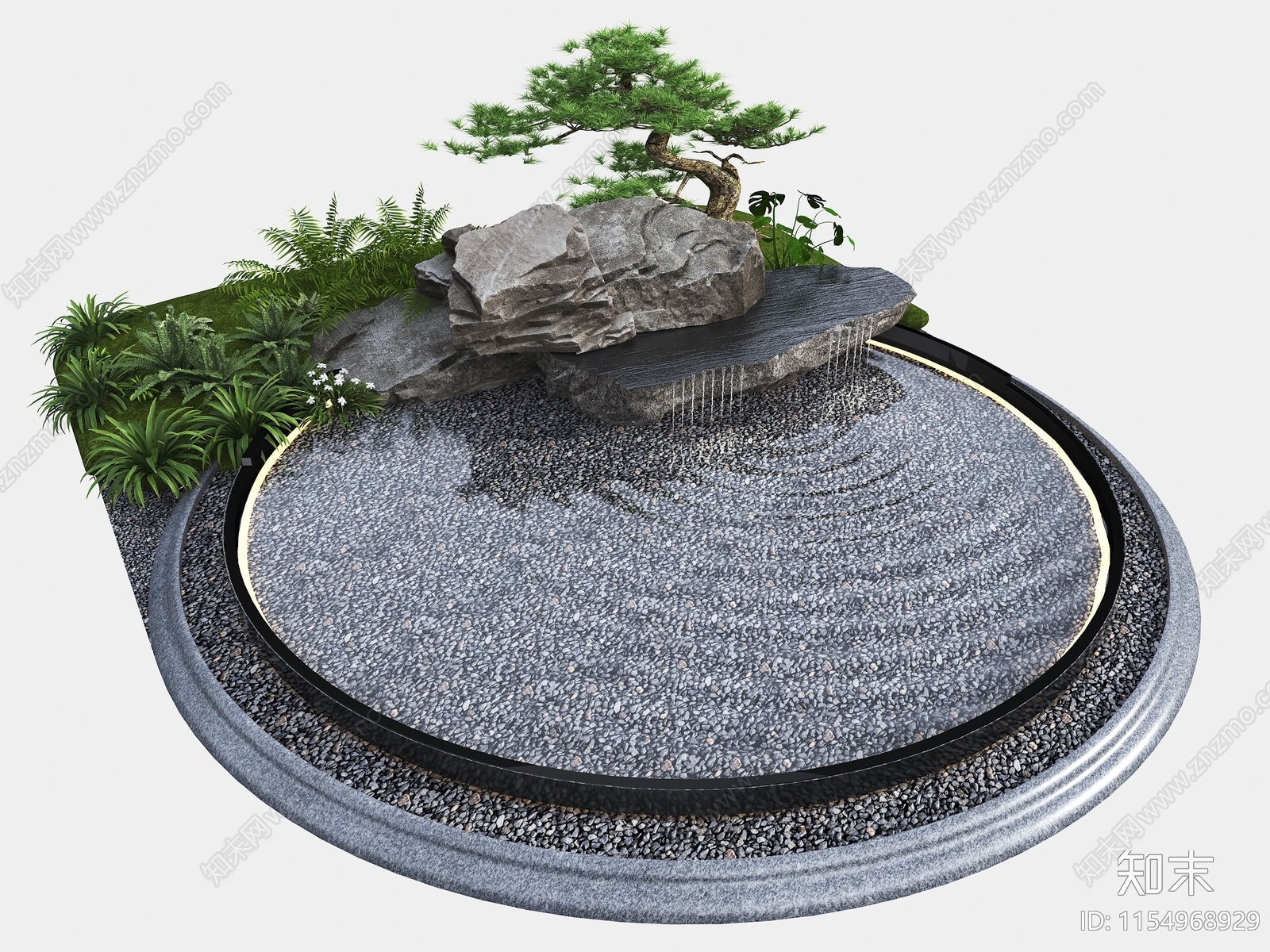 现代假山水景3D模型下载【ID:1154968929】