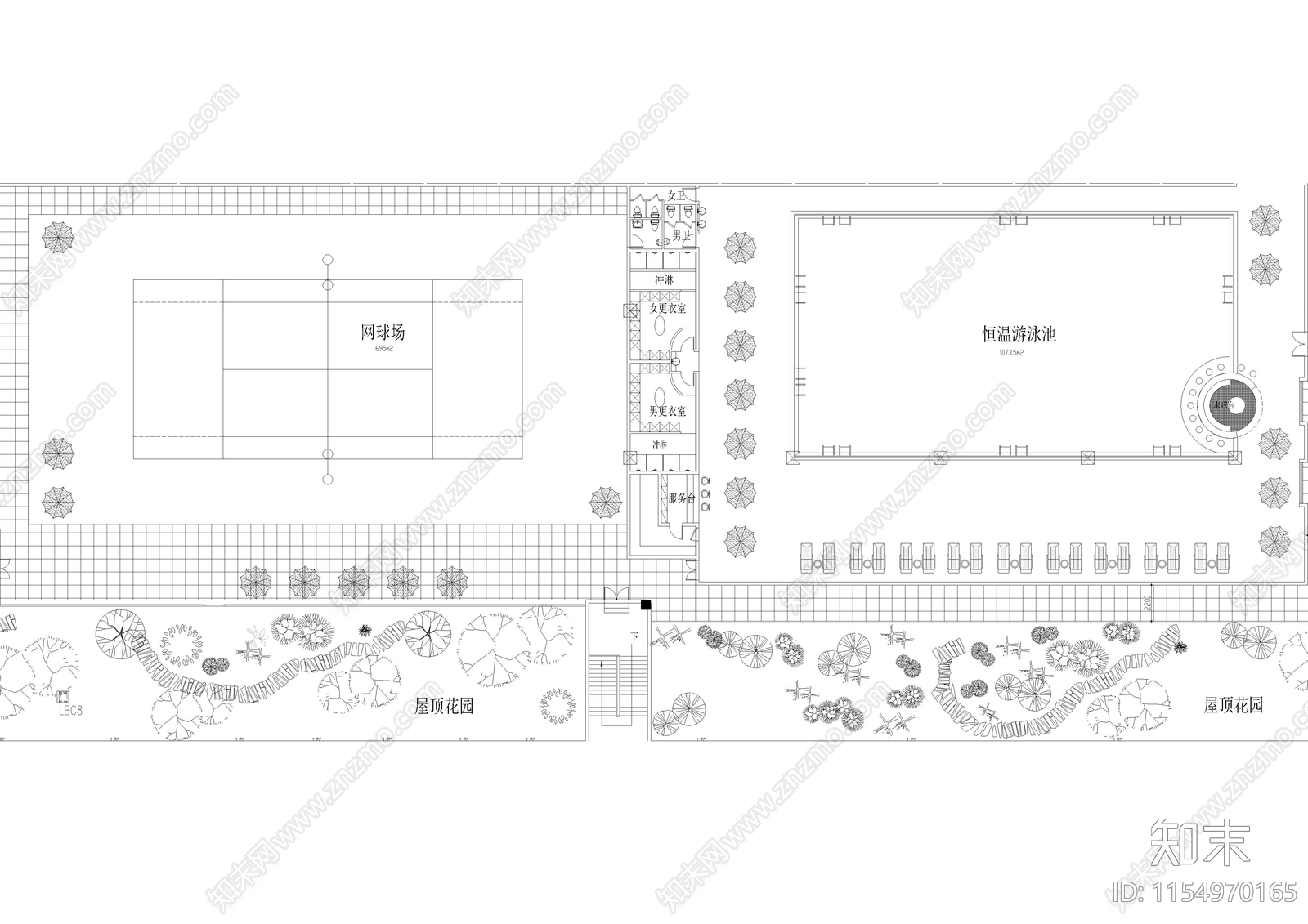 7430㎡酒吧cad施工图下载【ID:1154970165】