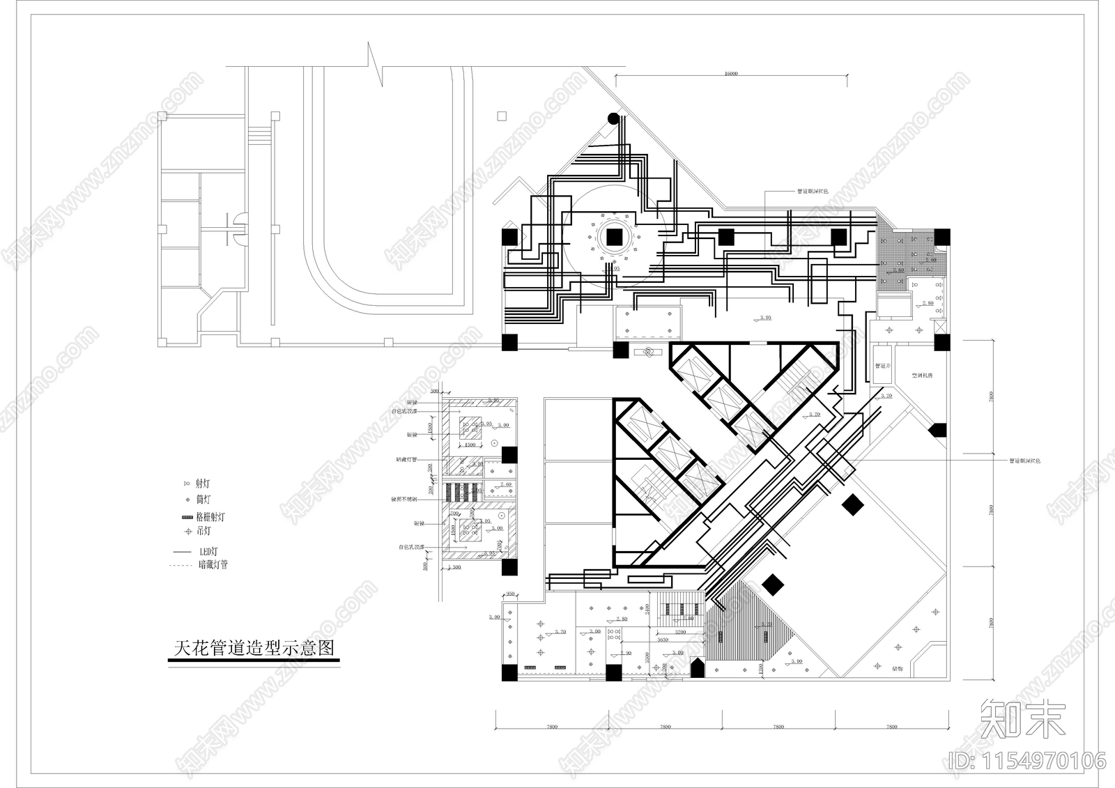 1560㎡健身房方案cad施工图下载【ID:1154970106】