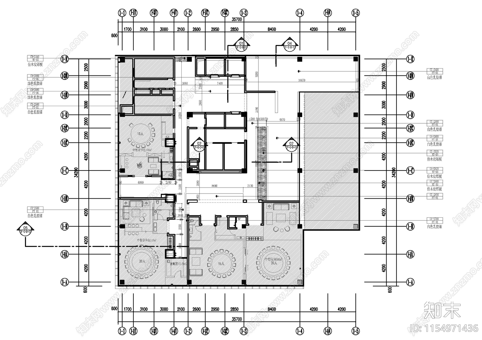 杭州民宿公cad施工图下载【ID:1154971436】