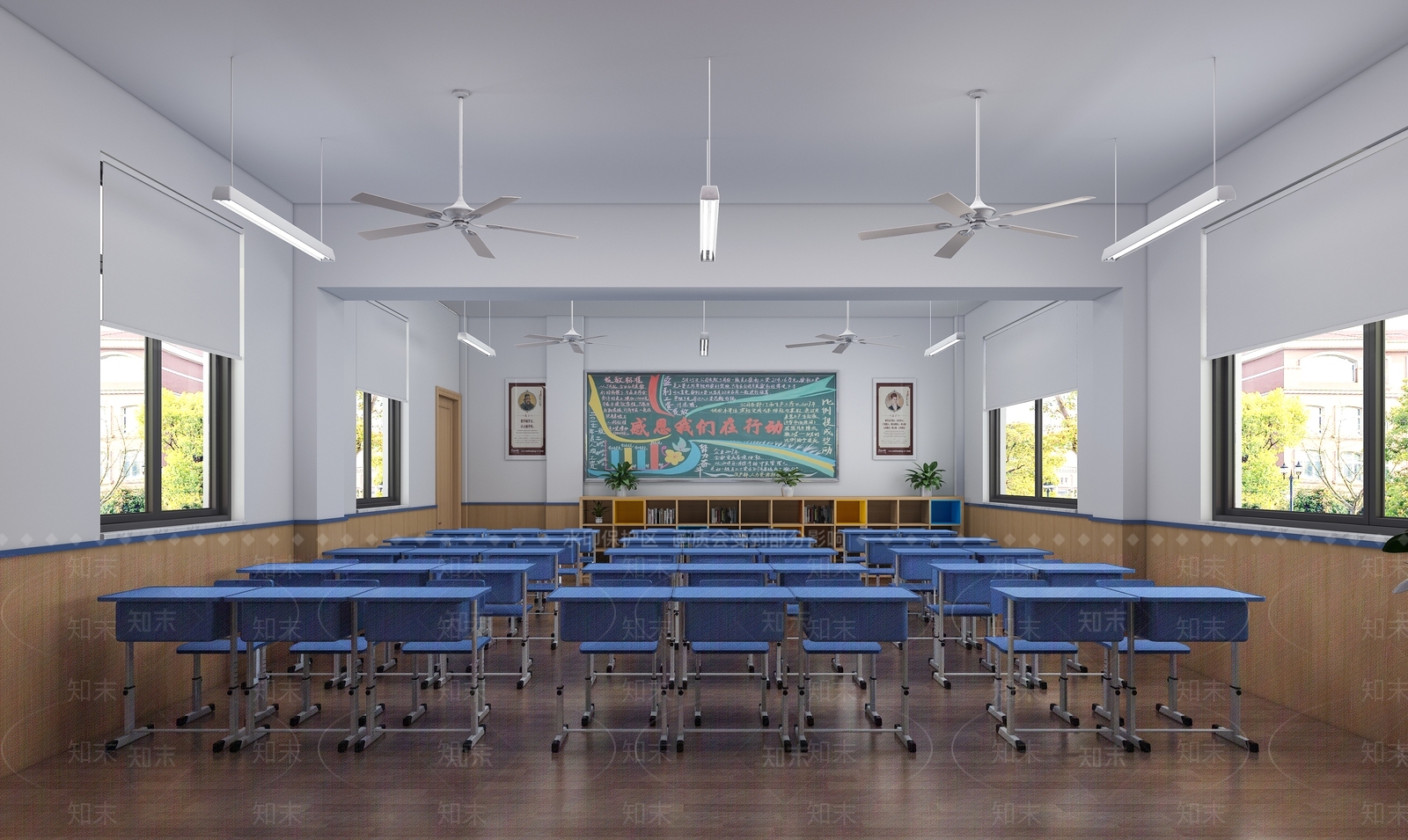 现代小学教室3D模型下载【ID:1154971661】