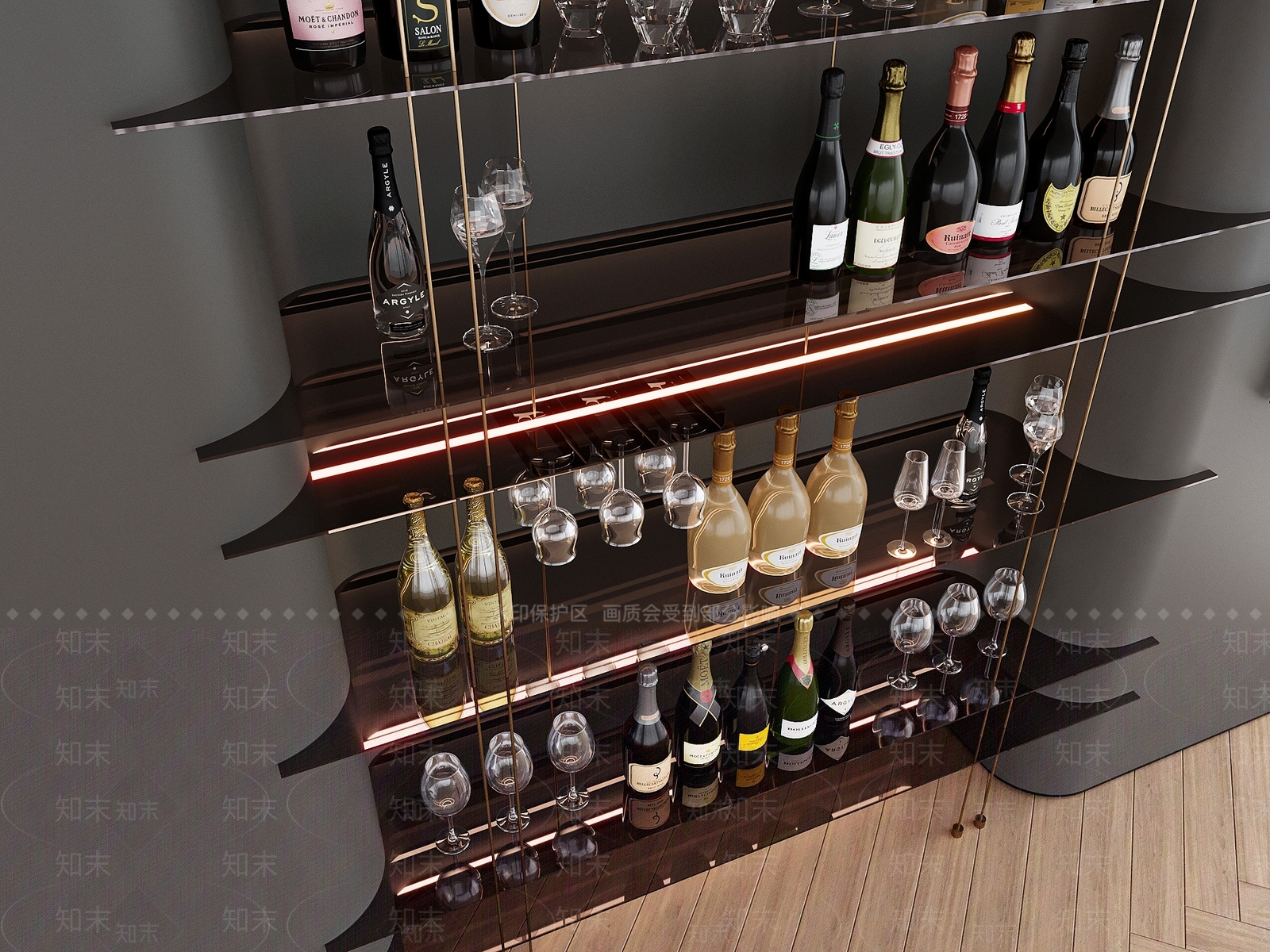 现代酒柜3D模型下载【ID:1154973507】