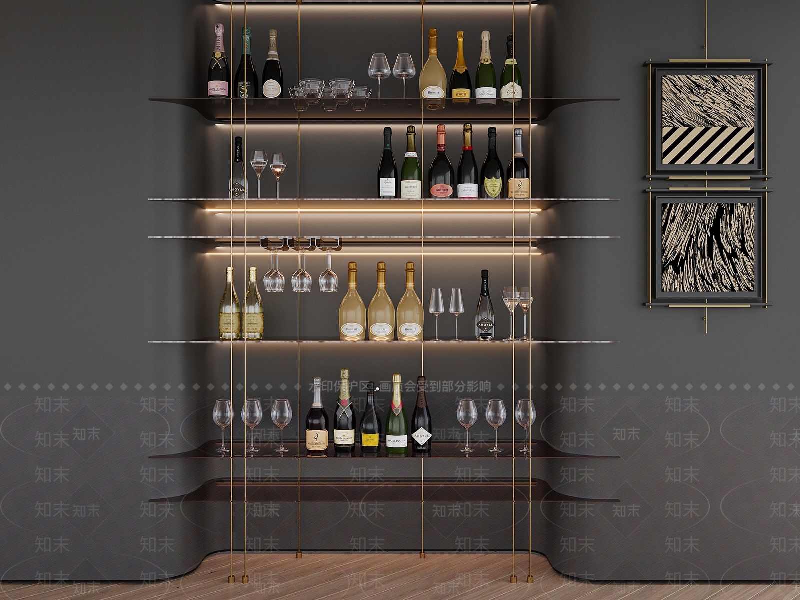 现代酒柜3D模型下载【ID:1154973507】