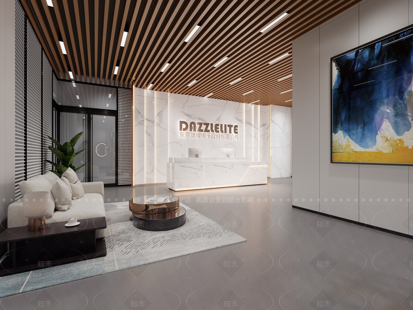 现代办公大厅3D模型下载【ID:1154974146】